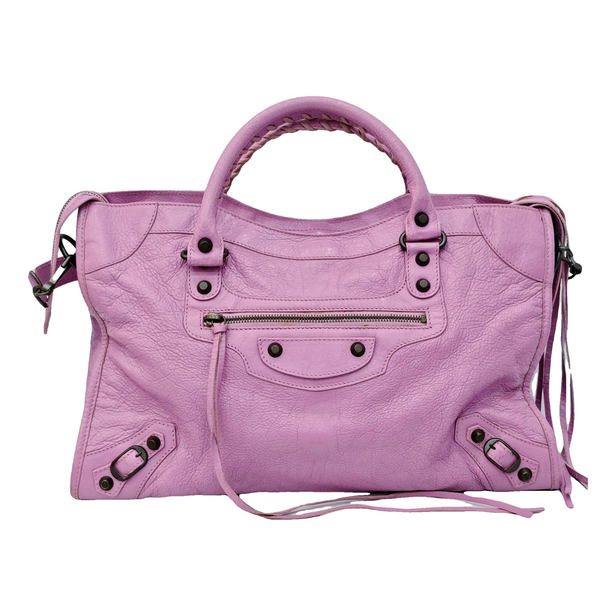 City leather handbag
