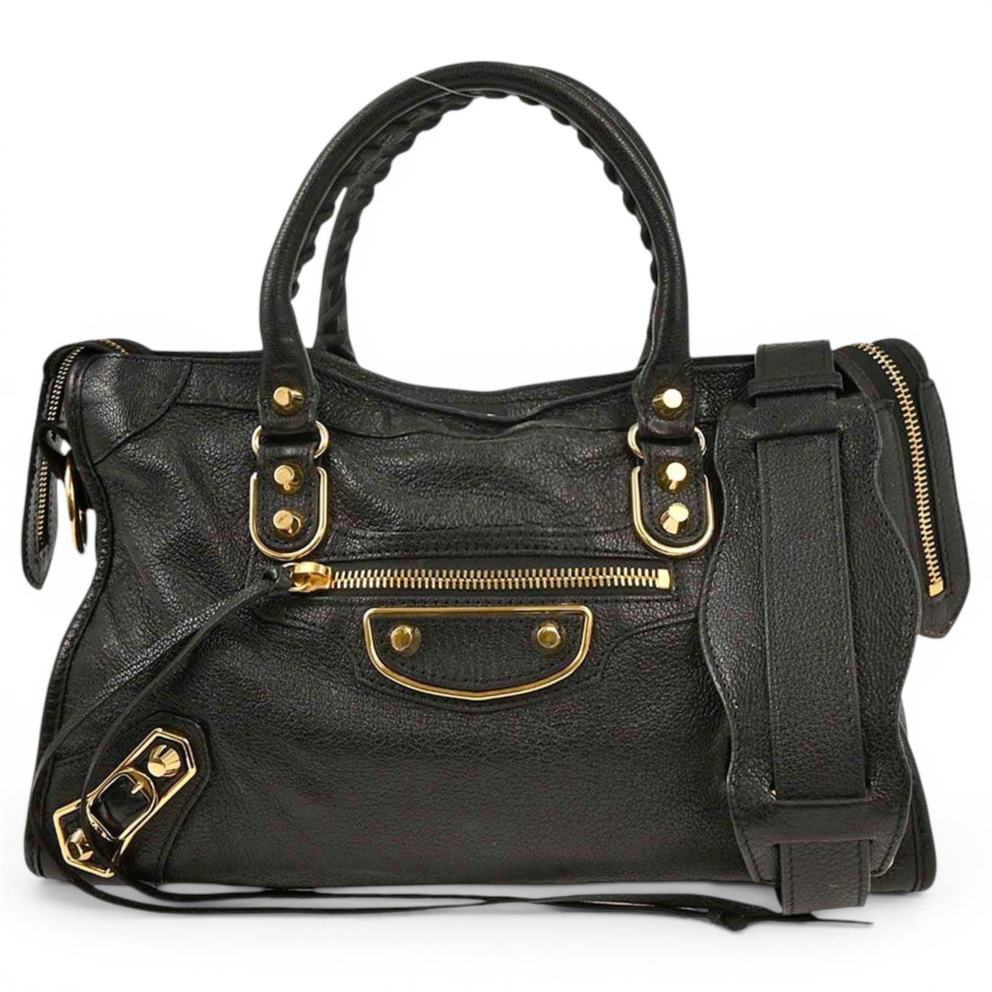 City leather handbag