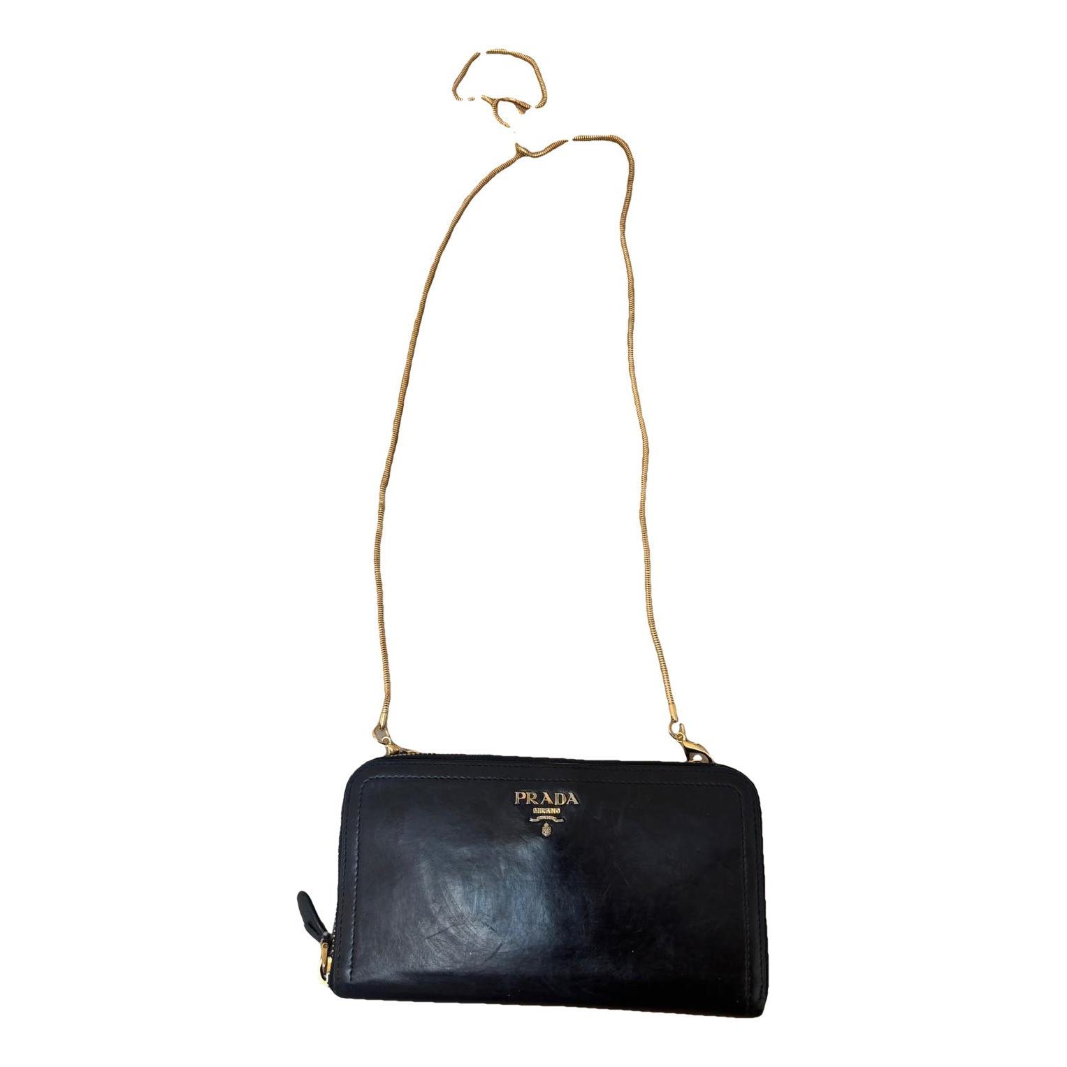 Leather clutch bag
