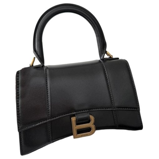 Hourglass leather handbag