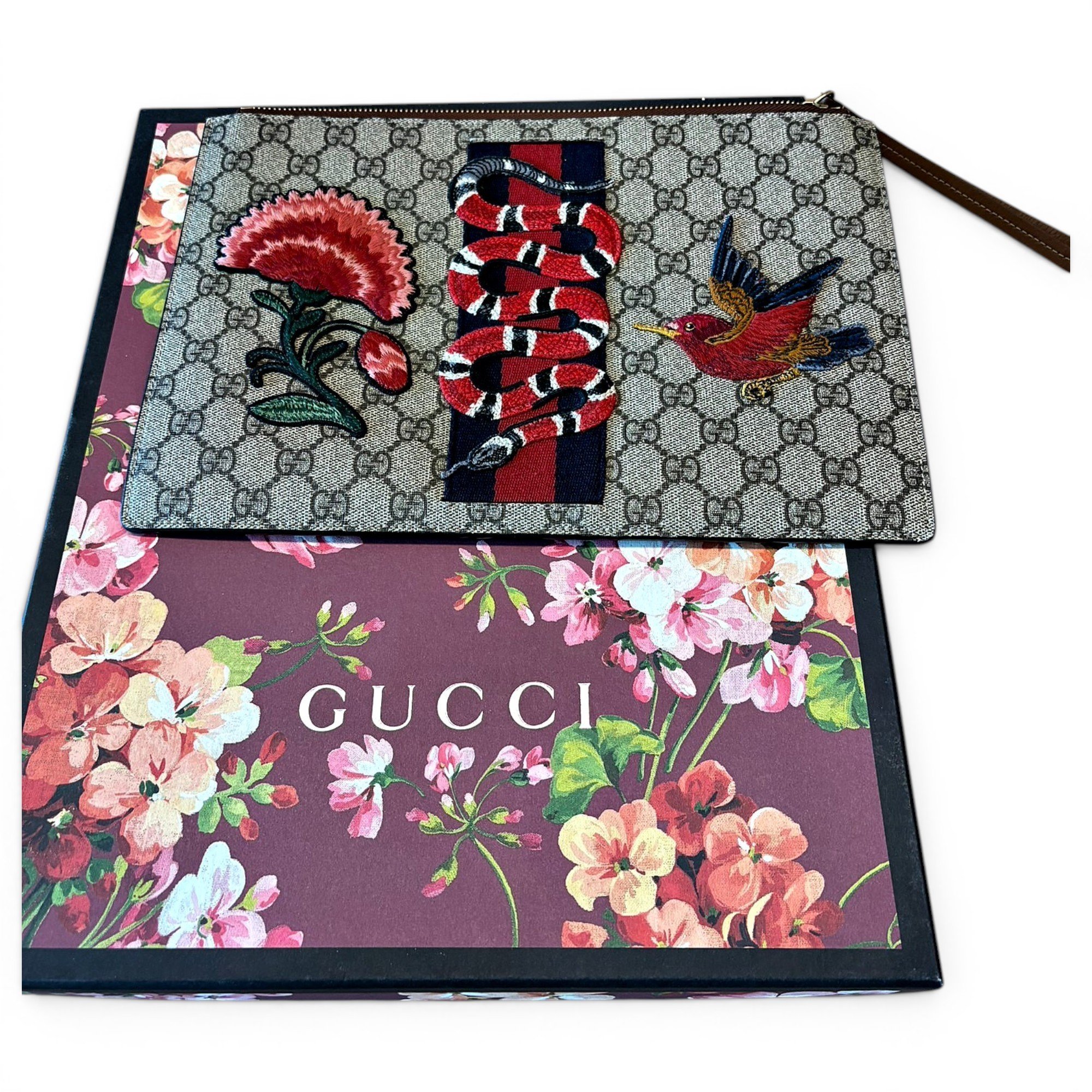 Leather clutch bag