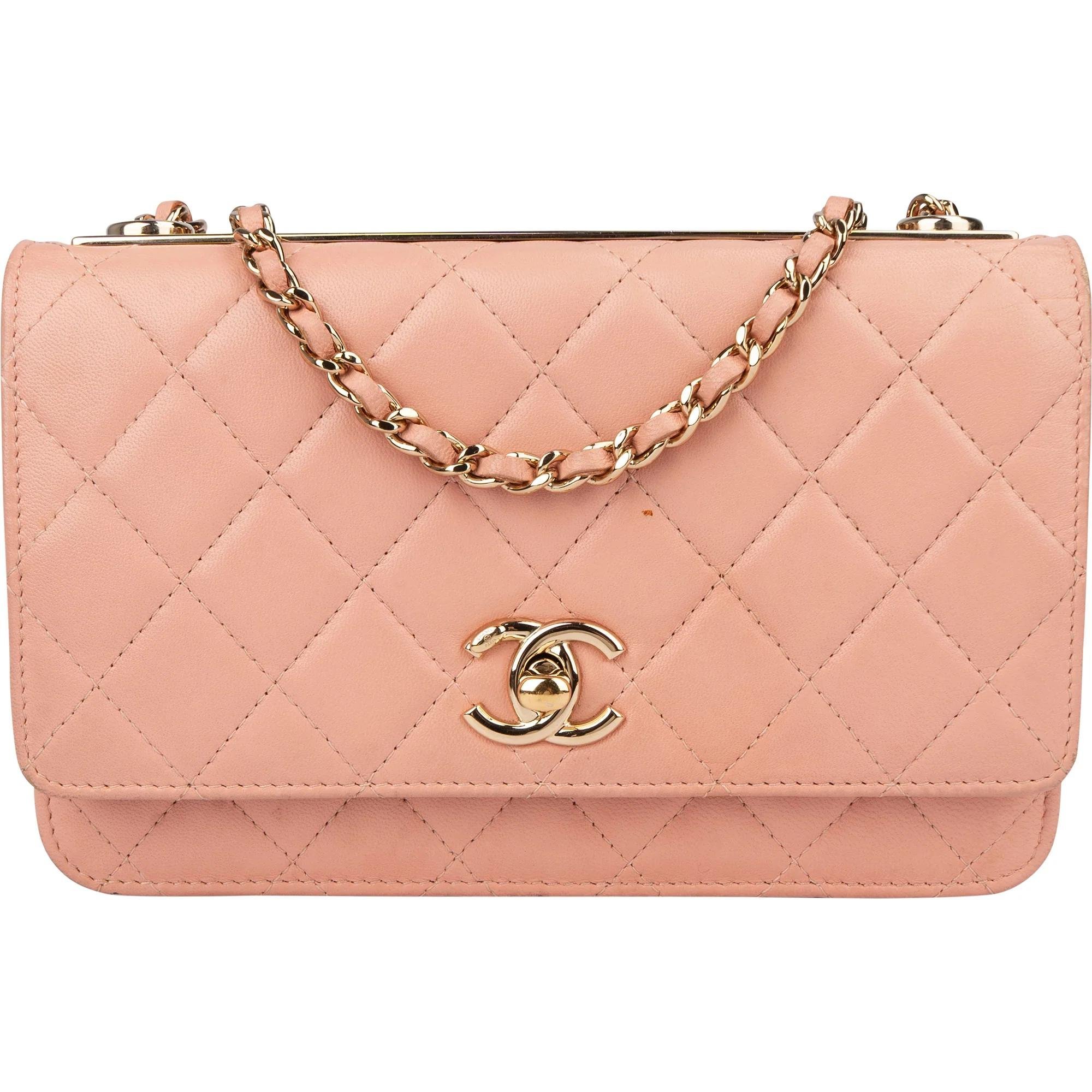 Trendy CC leather crossbody bag