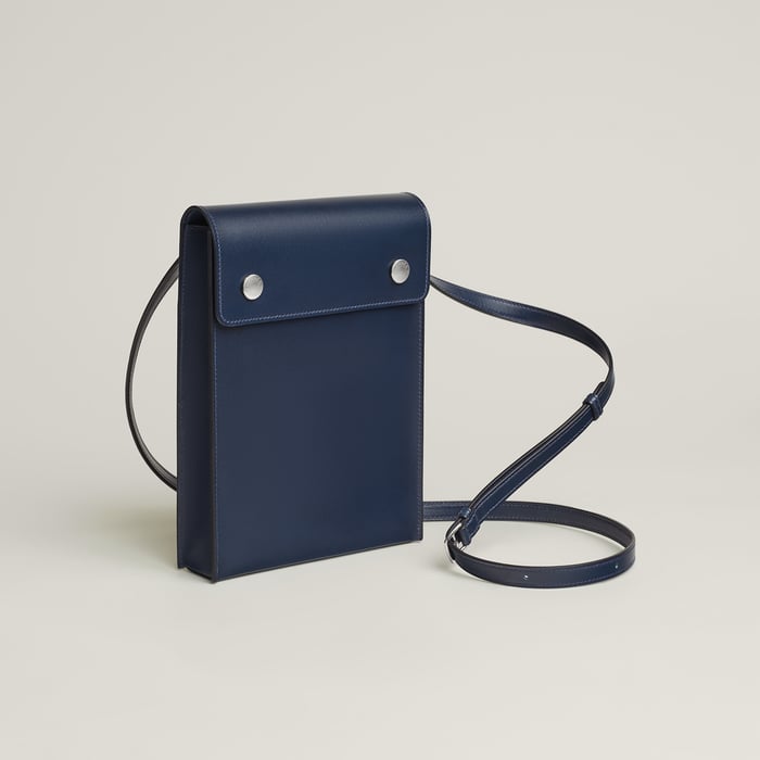 Bleu Abysse Hermèsnap Vertical to Go Pouch