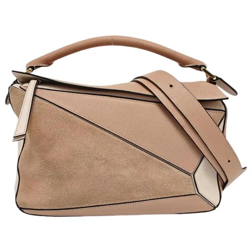 Puzzle leather handbag