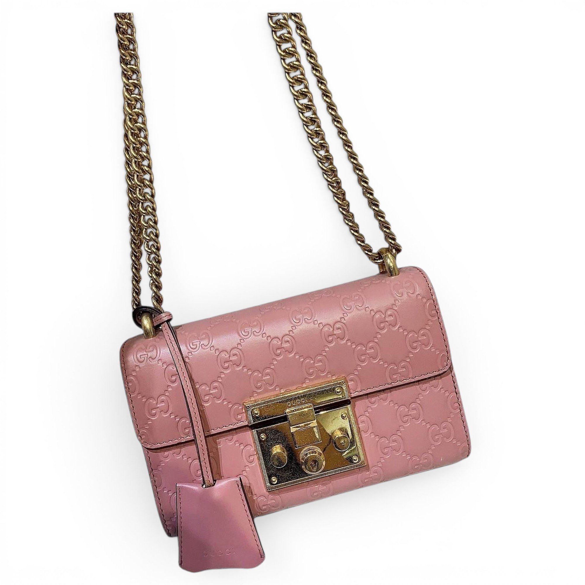 Padlock leather handbag