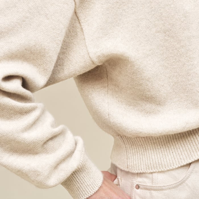 Blanc Naturel High Collar Sweater