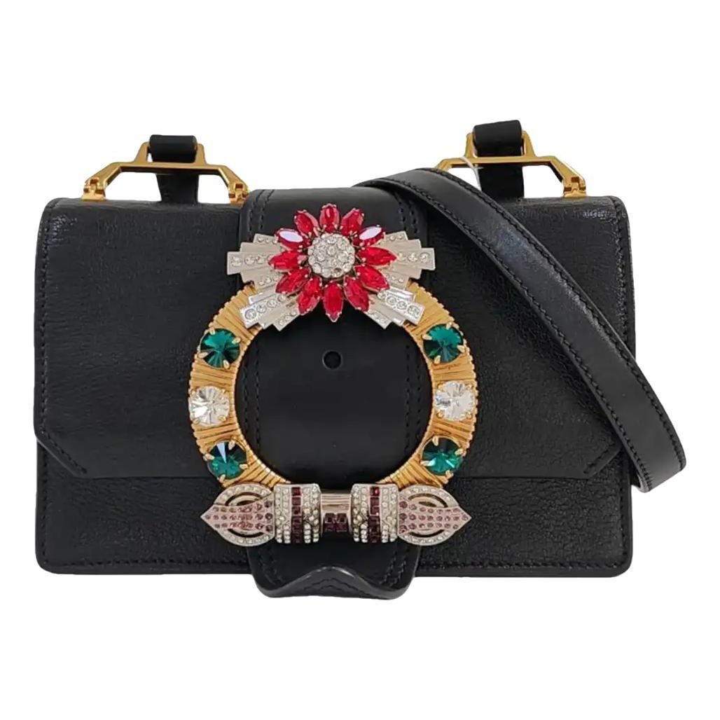 Miu Lady leather crossbody bag