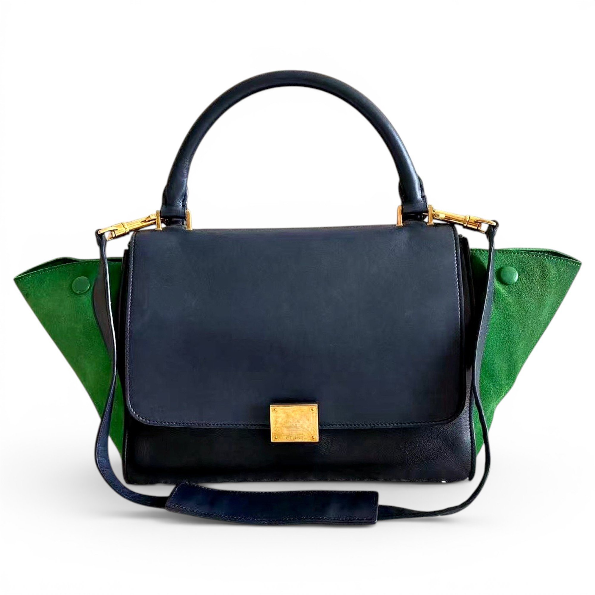 Trapèze leather handbag