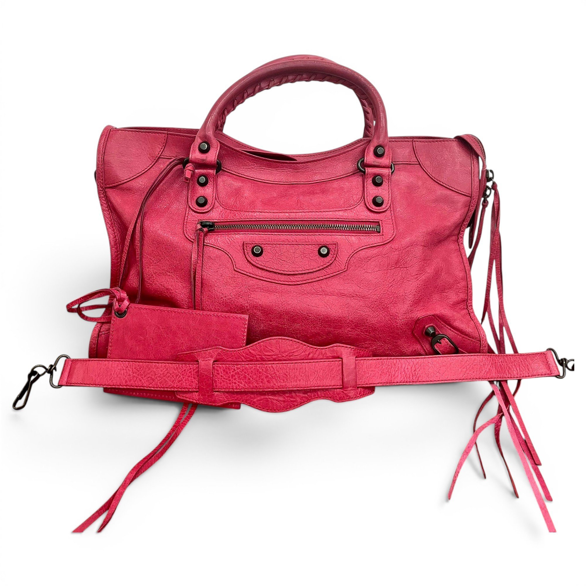 City leather handbag