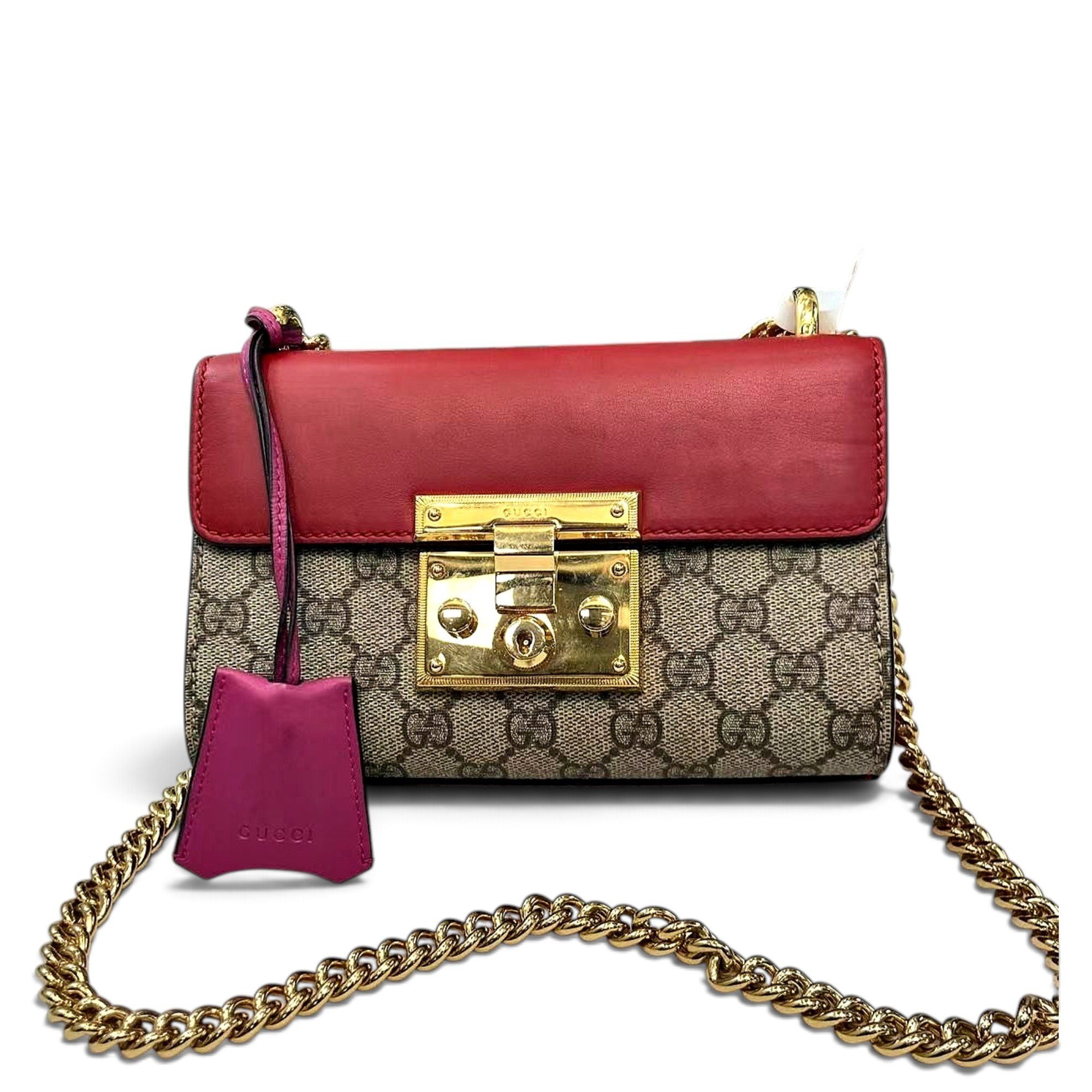 Padlock leather handbag
