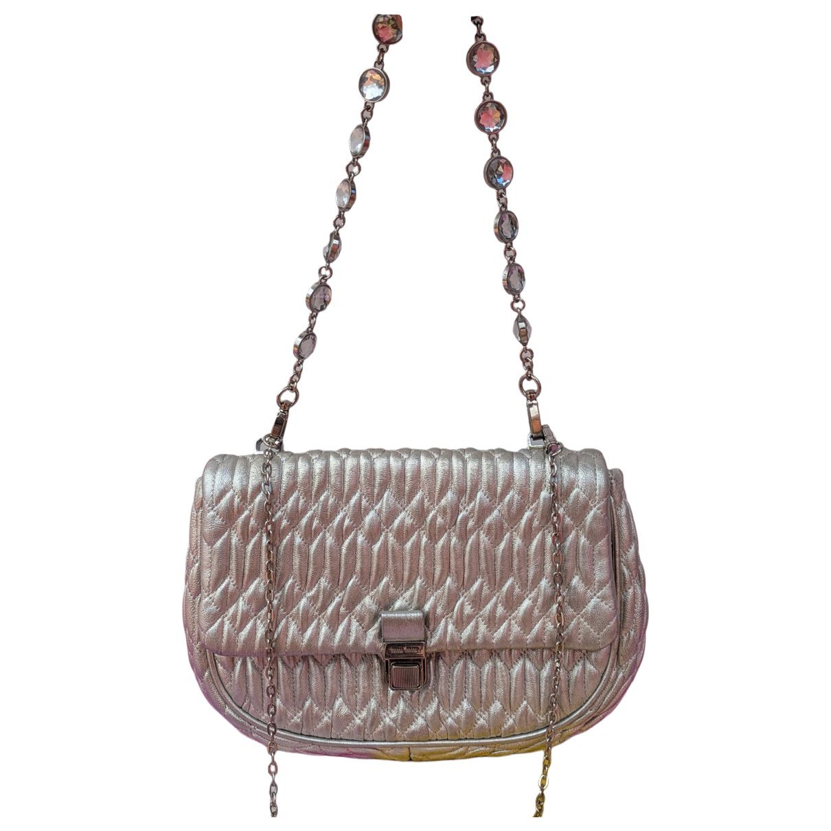 Miu Crystal leather handbag