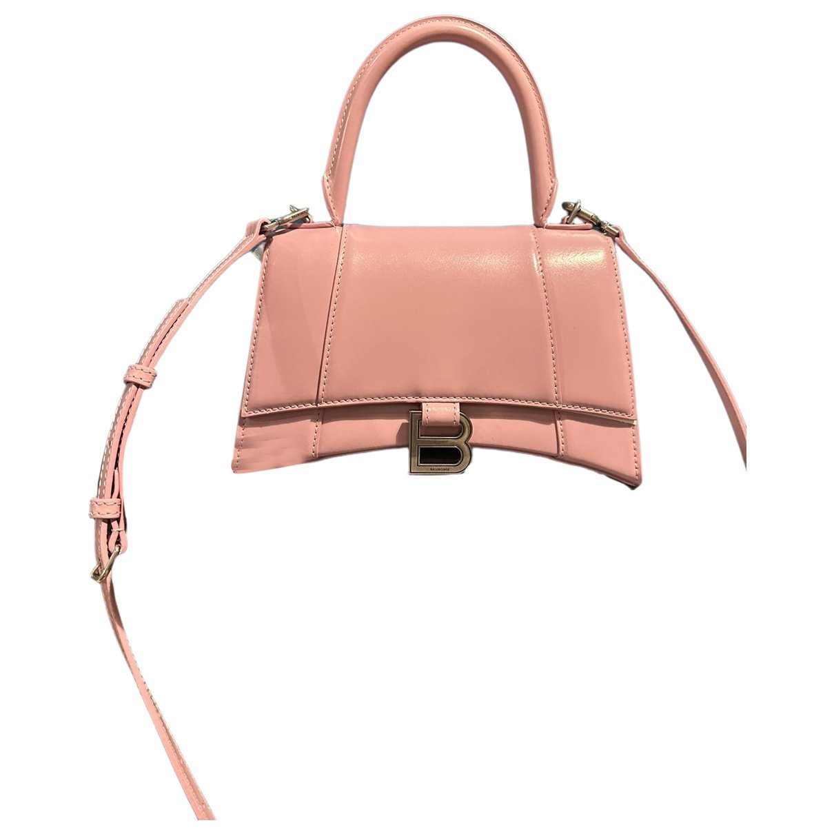 Hourglass leather handbag
