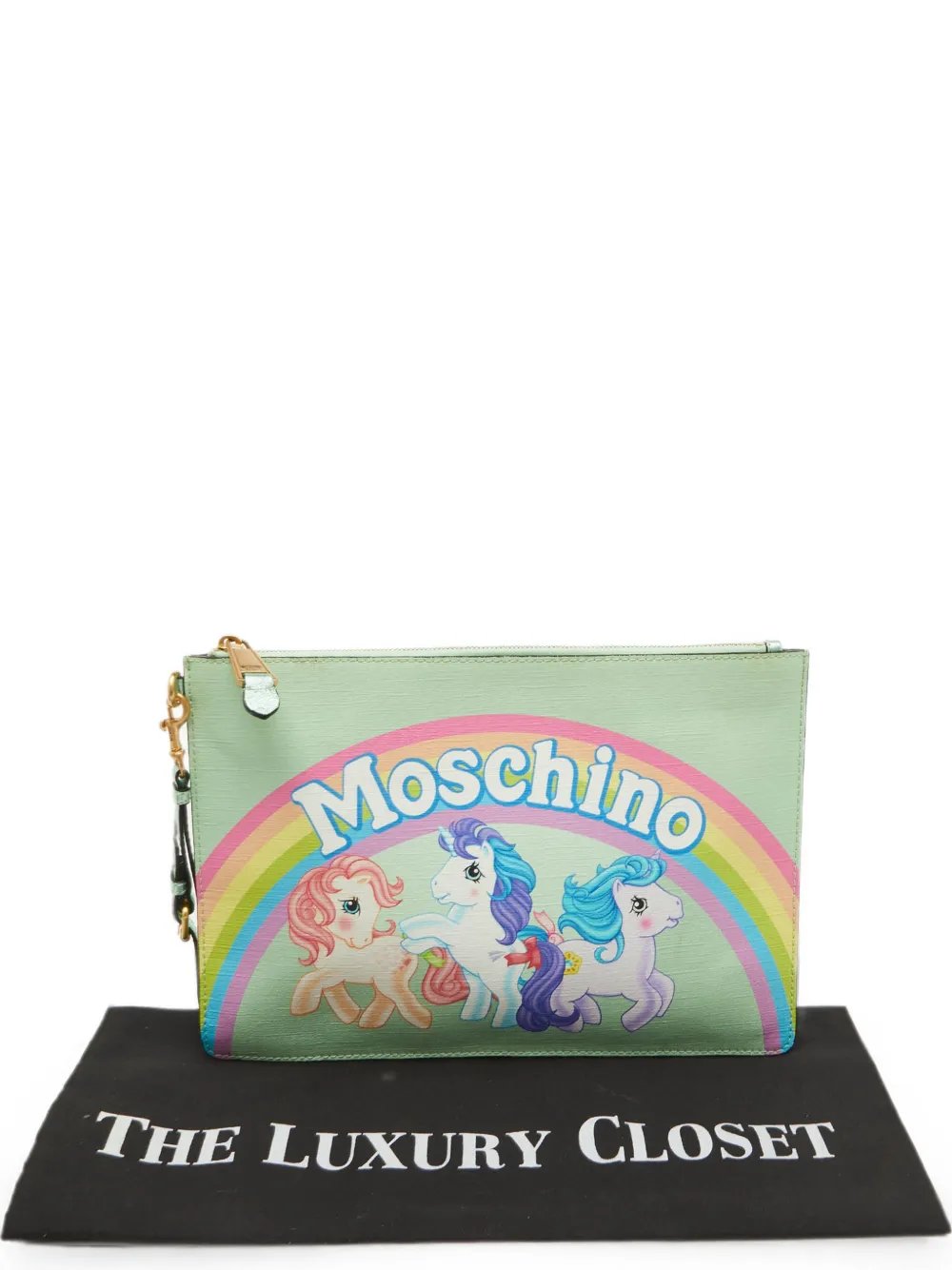 Moschino My Little Pony zip pouch clutch bag