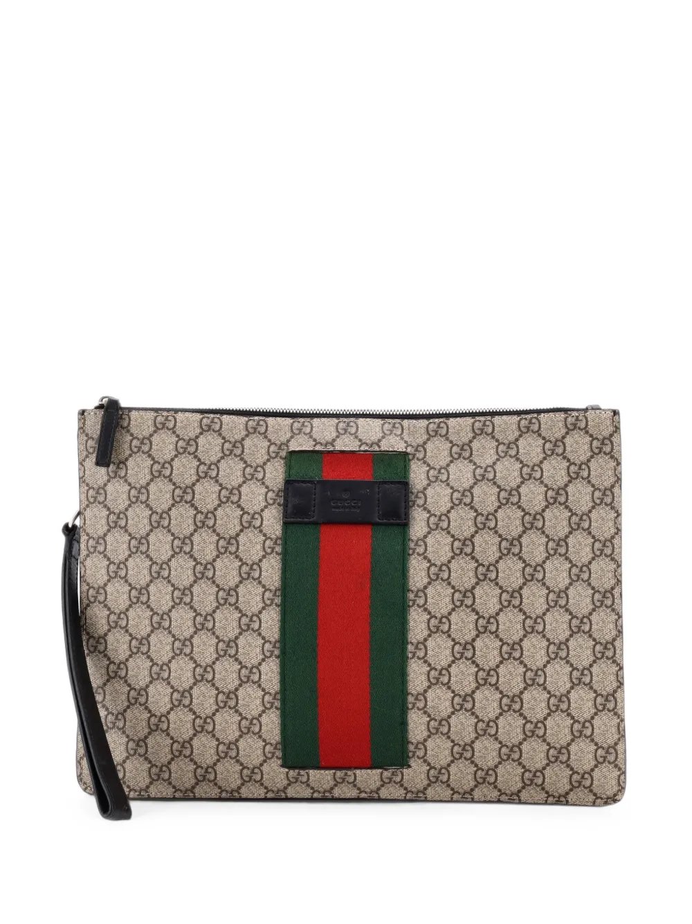 Web Wristlet GG Coated Canvas clutch bag