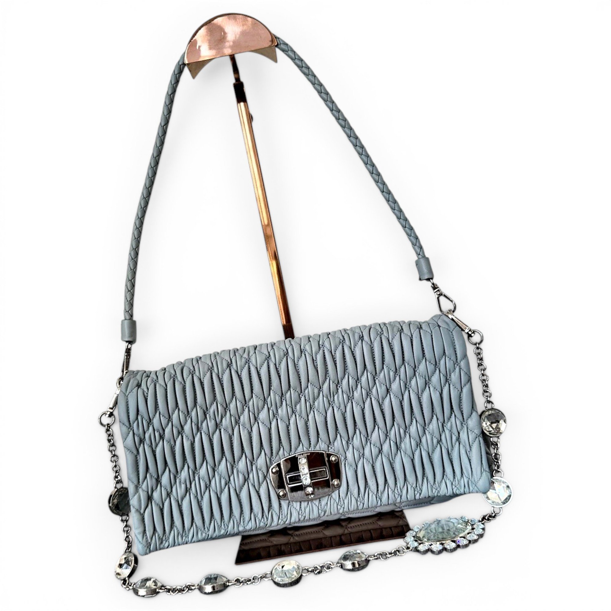 Miu Miu Miu Crystal leather handbag