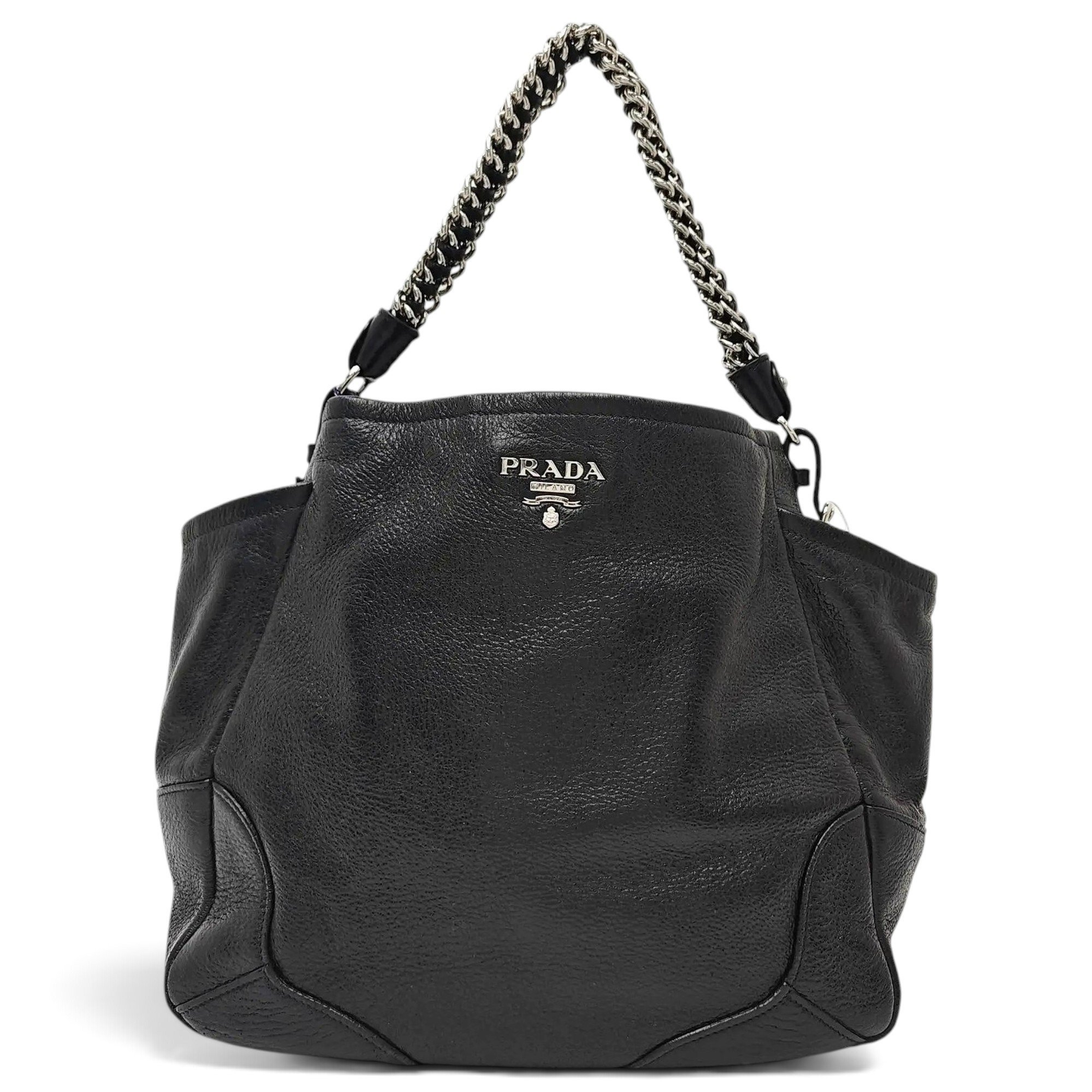 Double leather handbag