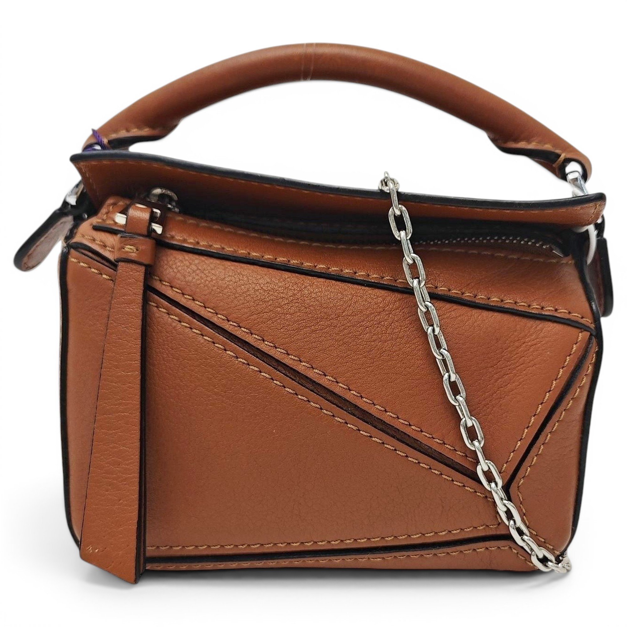 Puzzle leather handbag