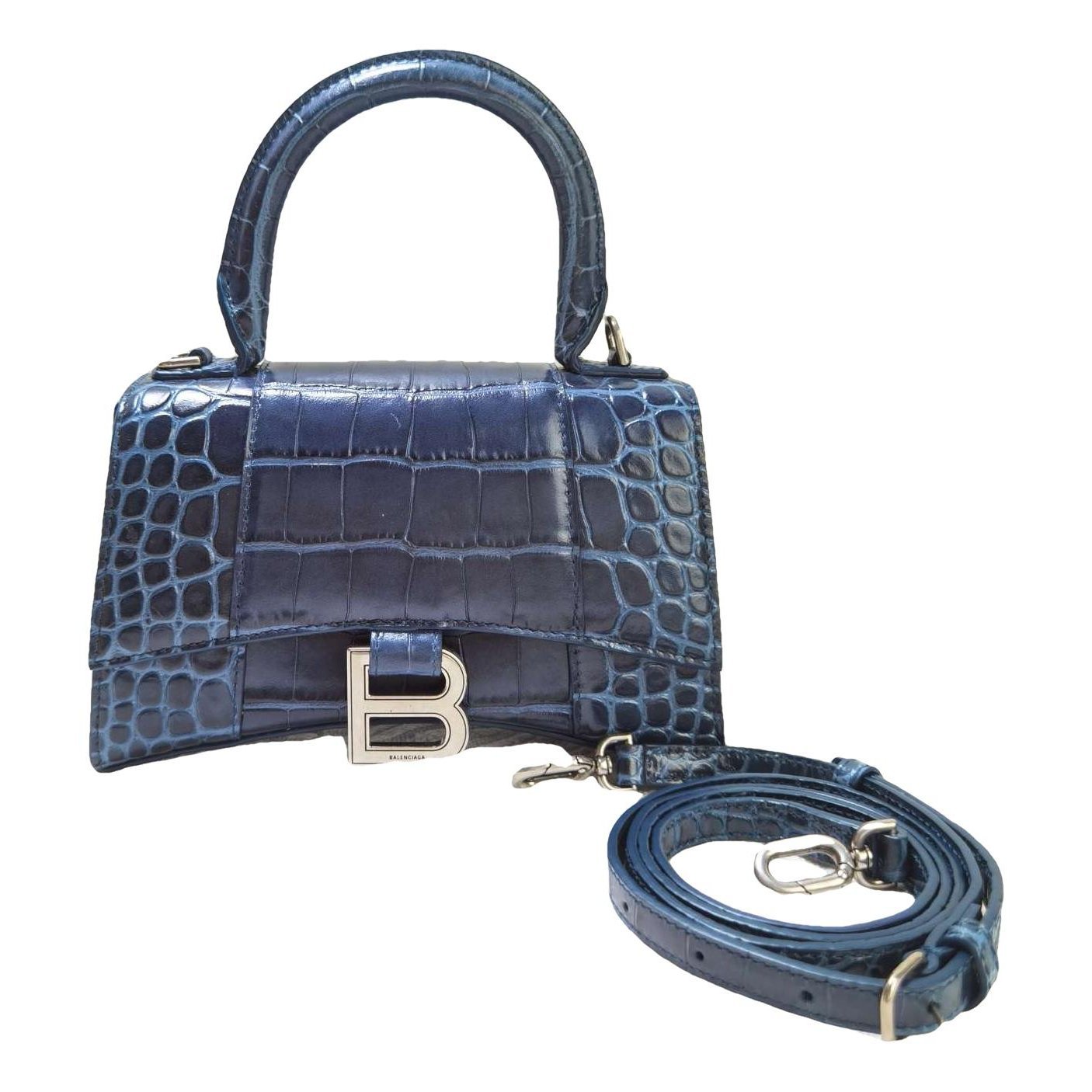 Hourglass leather handbag