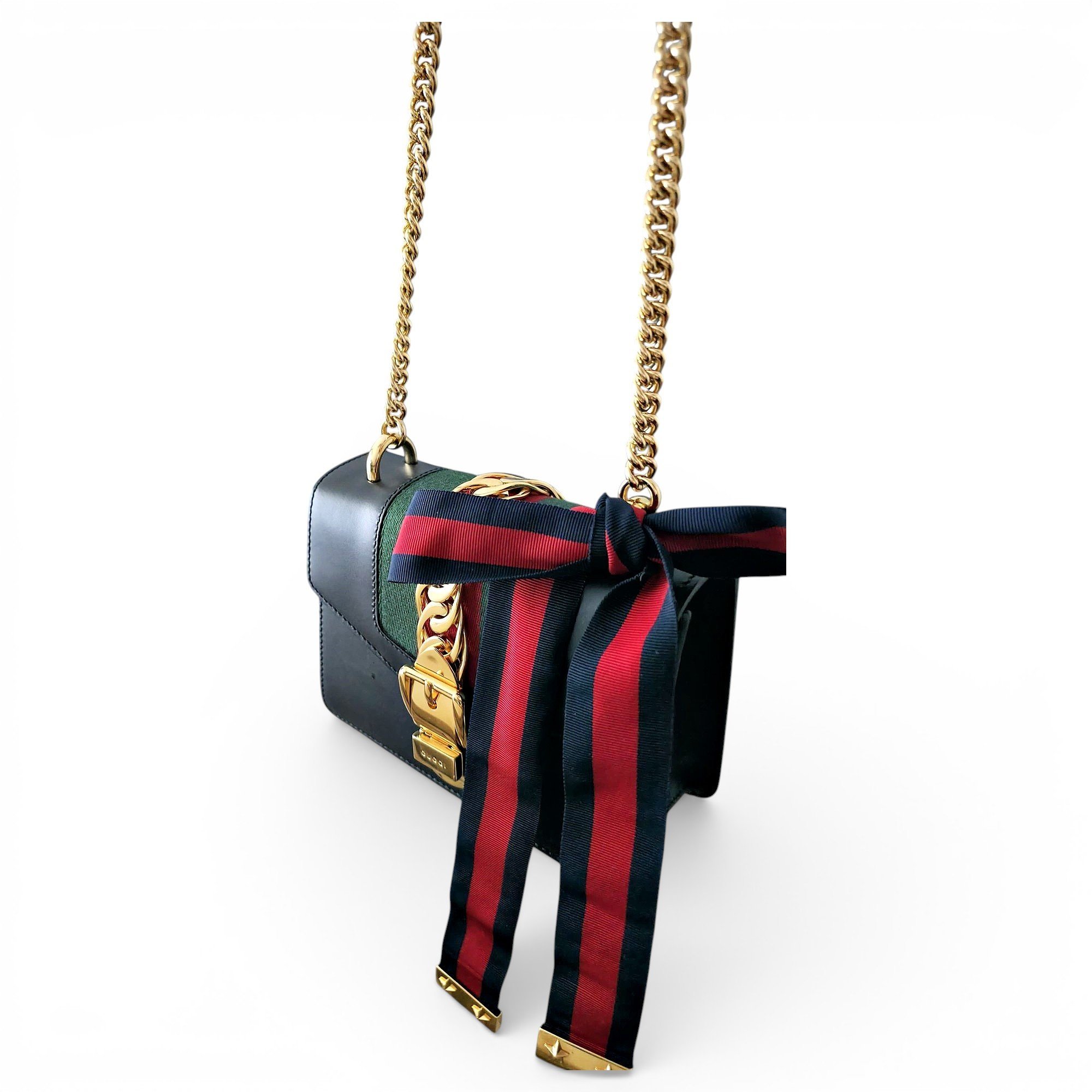 Gucci Sylvie Flap Chain leather crossbody bag