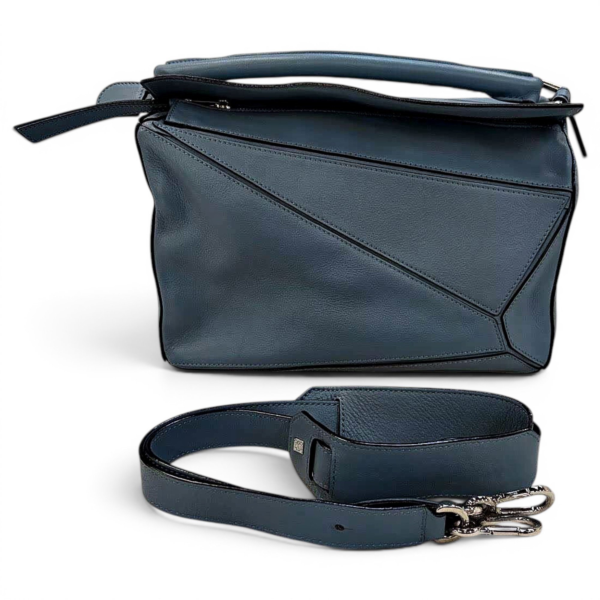 Puzzle leather handbag