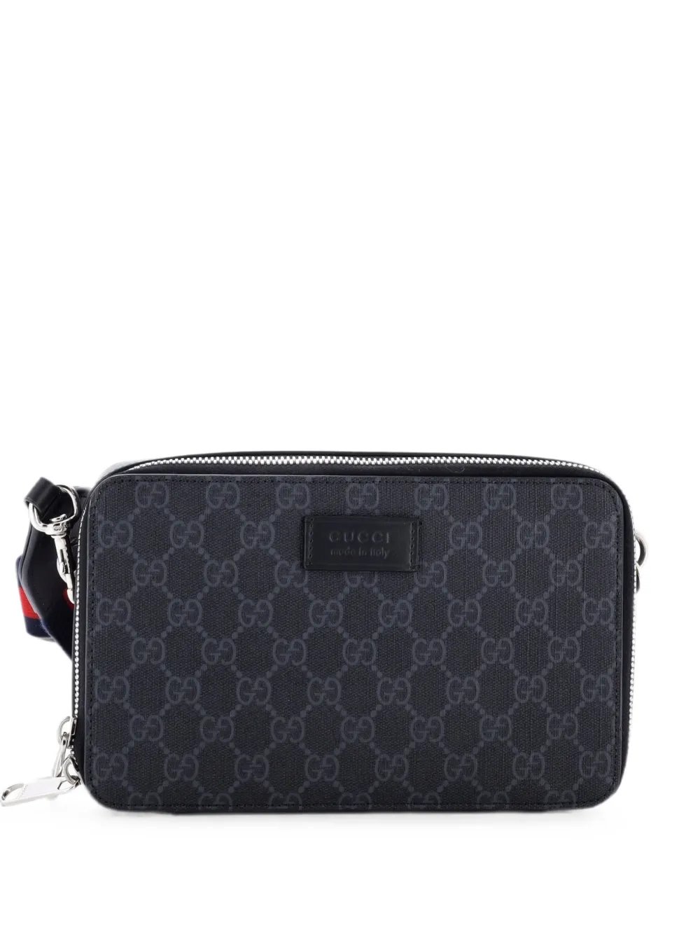 Web Strap Zip Around Camera GG Coated Canvas crossbody bag