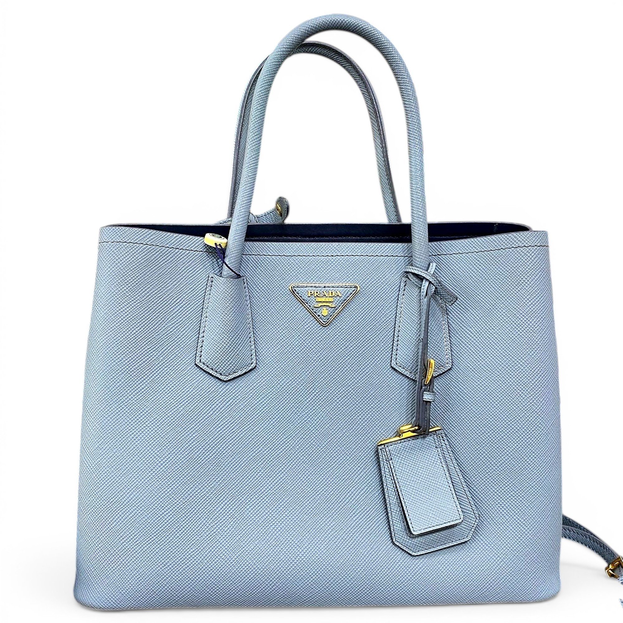 Double leather handbag