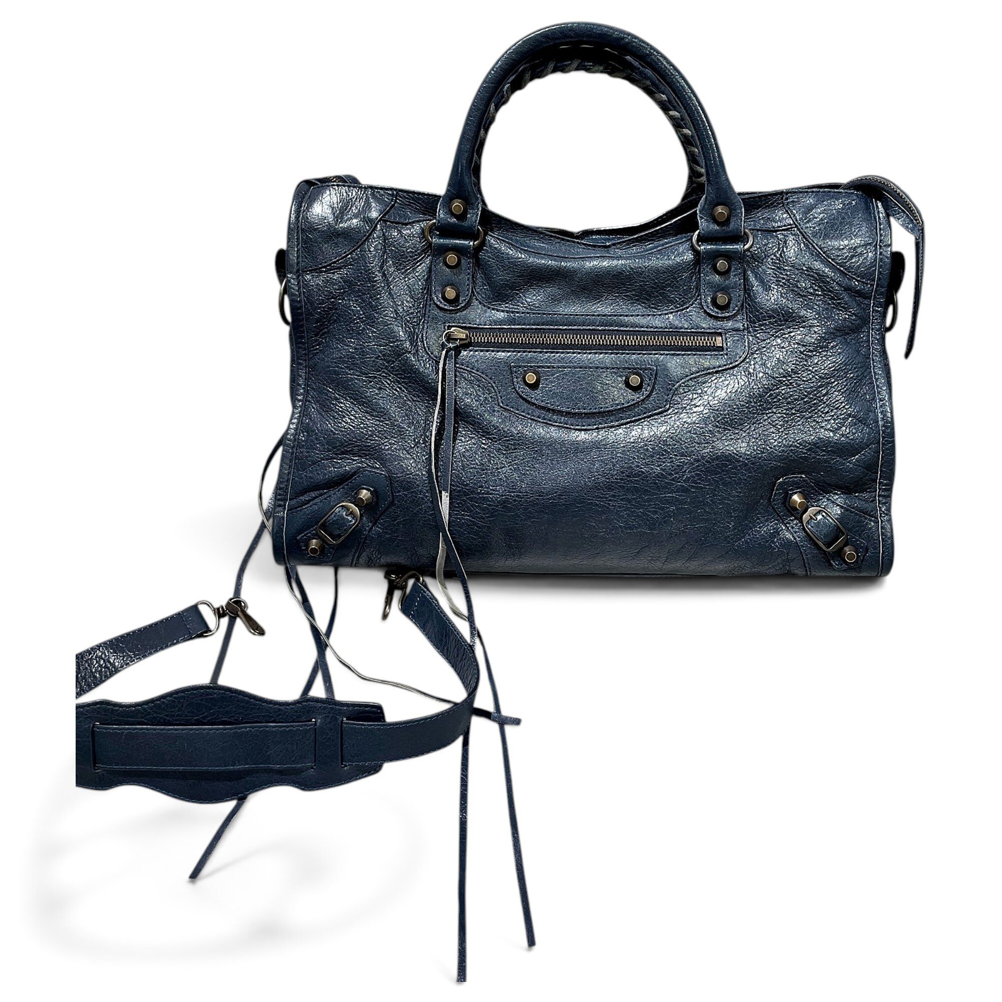 City leather handbag