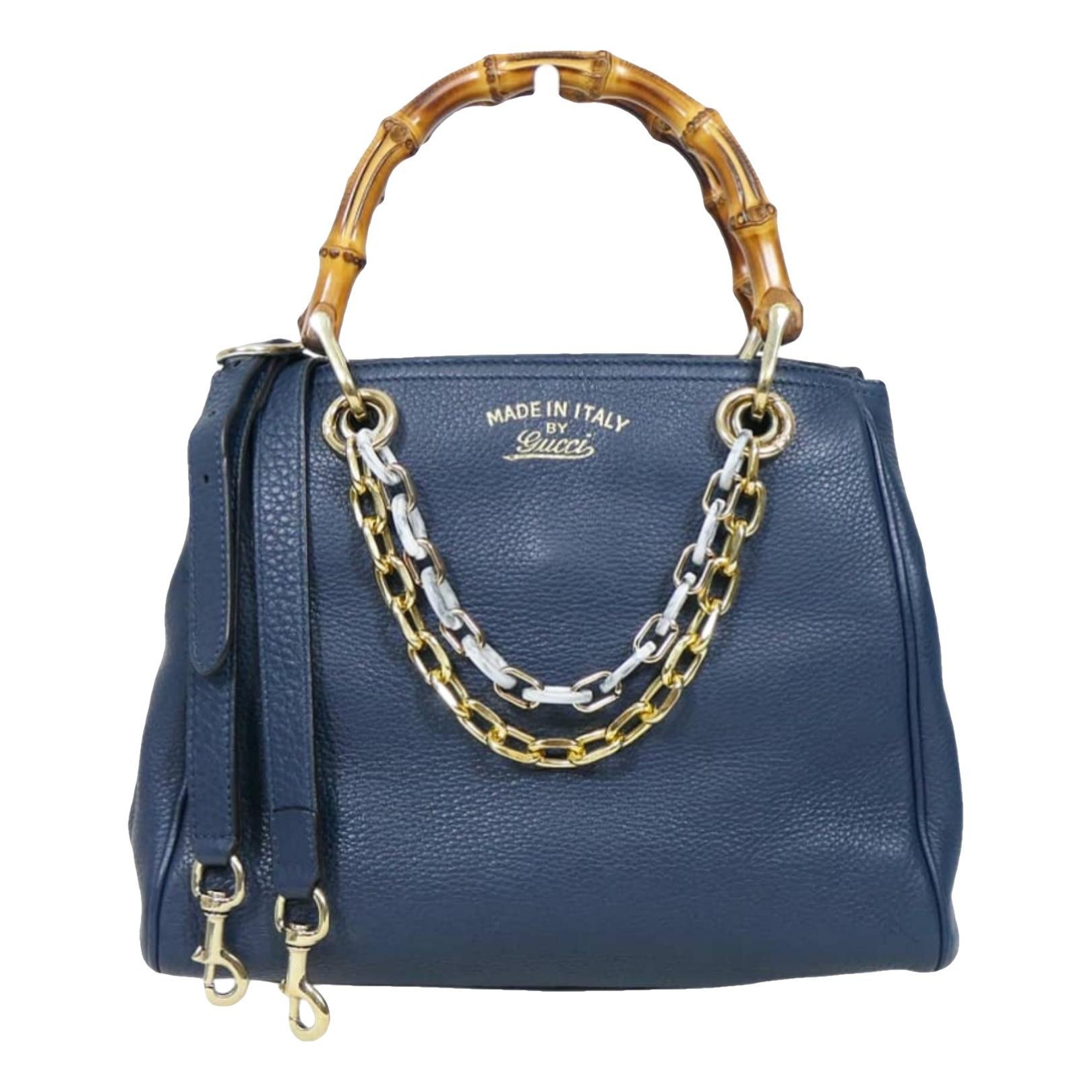 Bamboo Shopper leather handbag