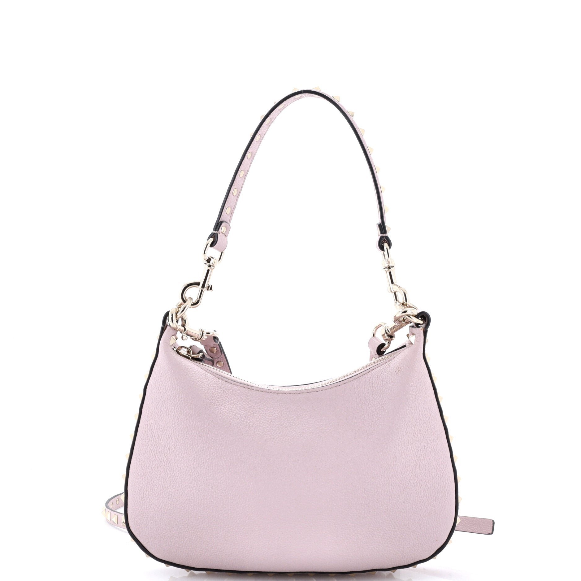 Rockstud Zip Hobo Bag Leather Small