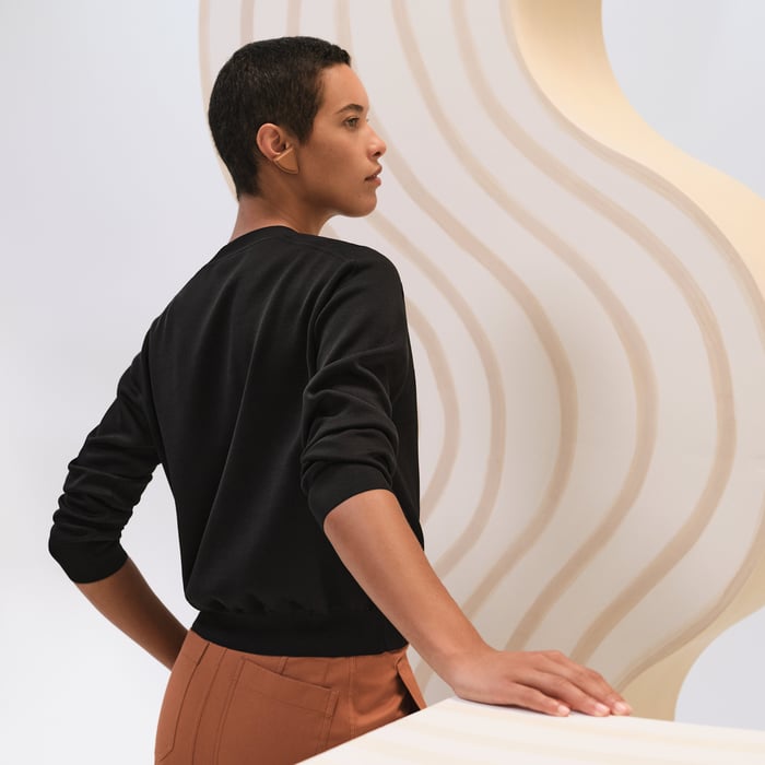 Noir "Coaching" Long-sleeve Sweater