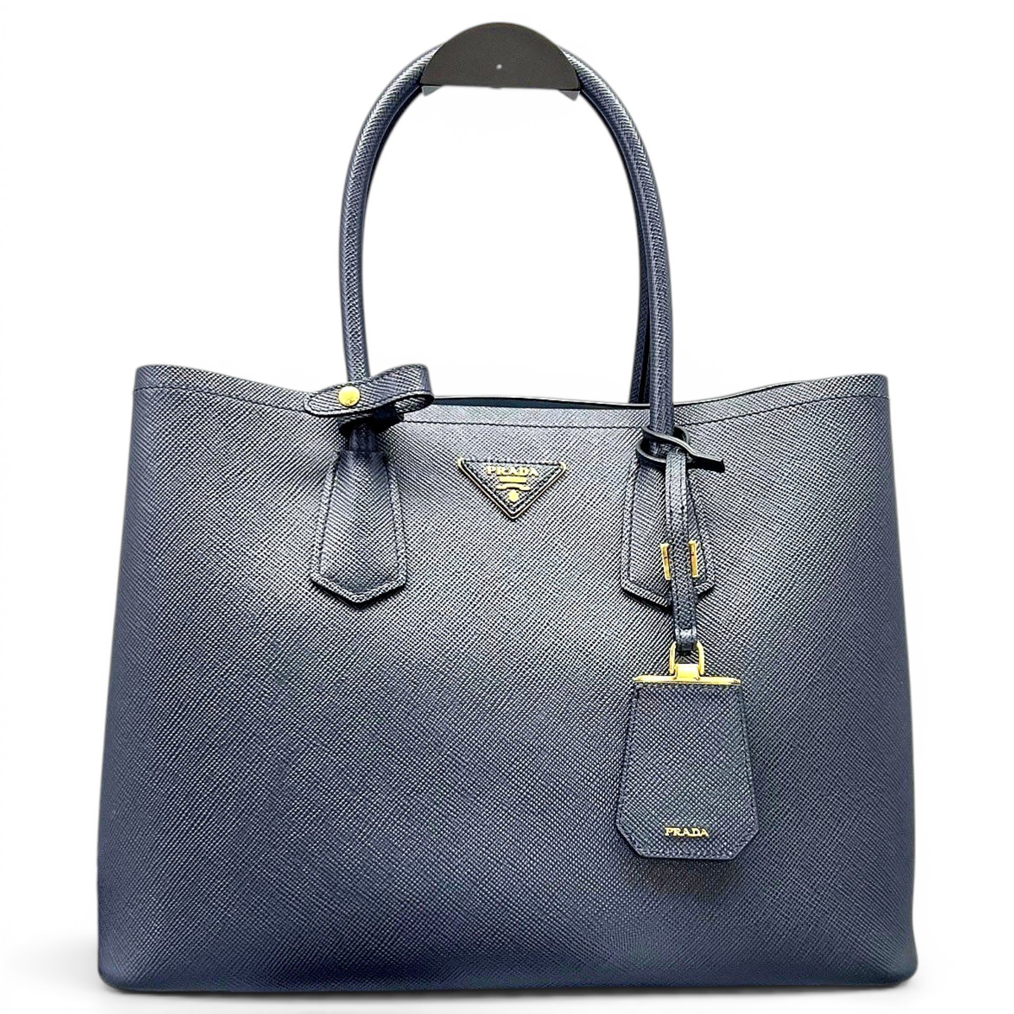 Double leather handbag
