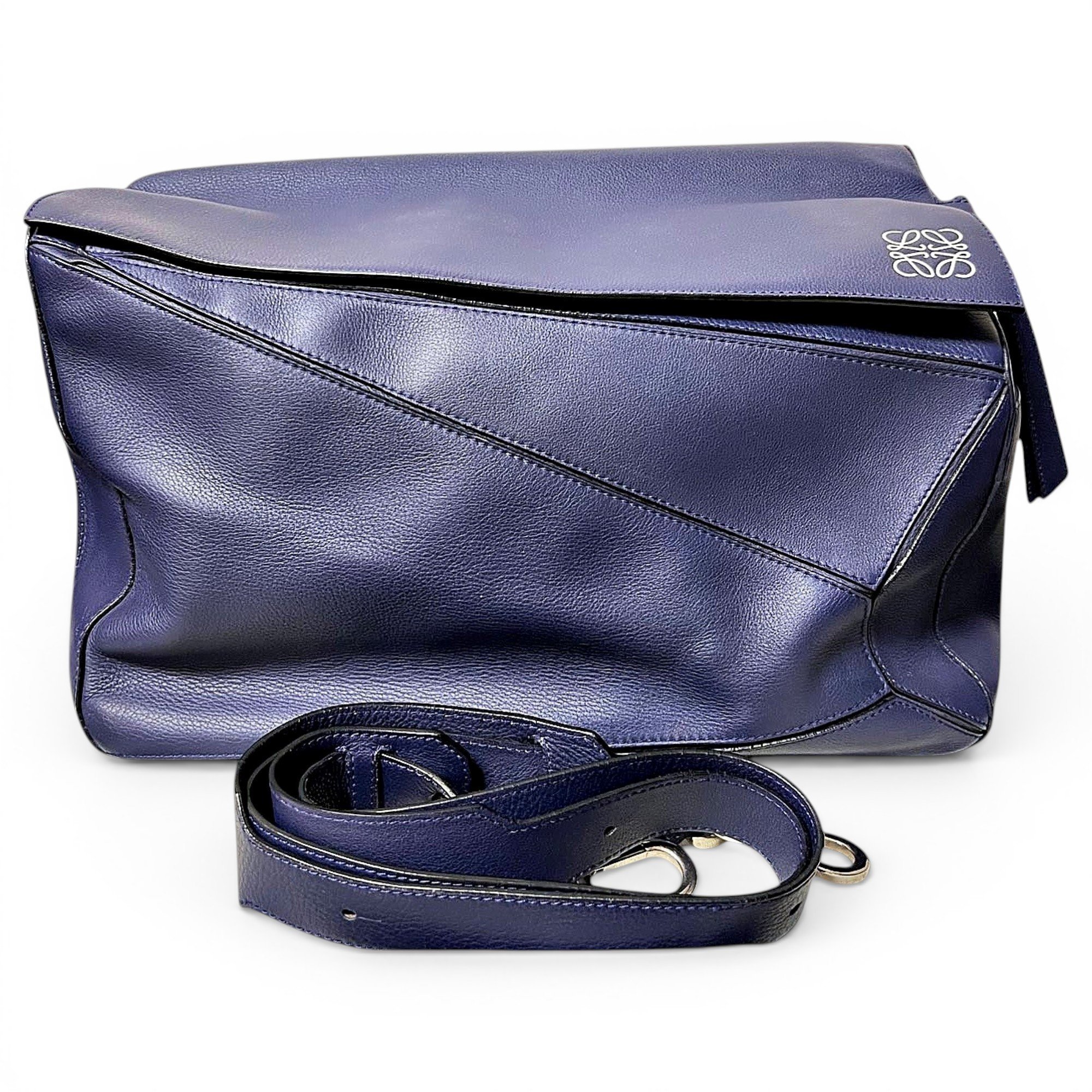 Puzzle leather handbag