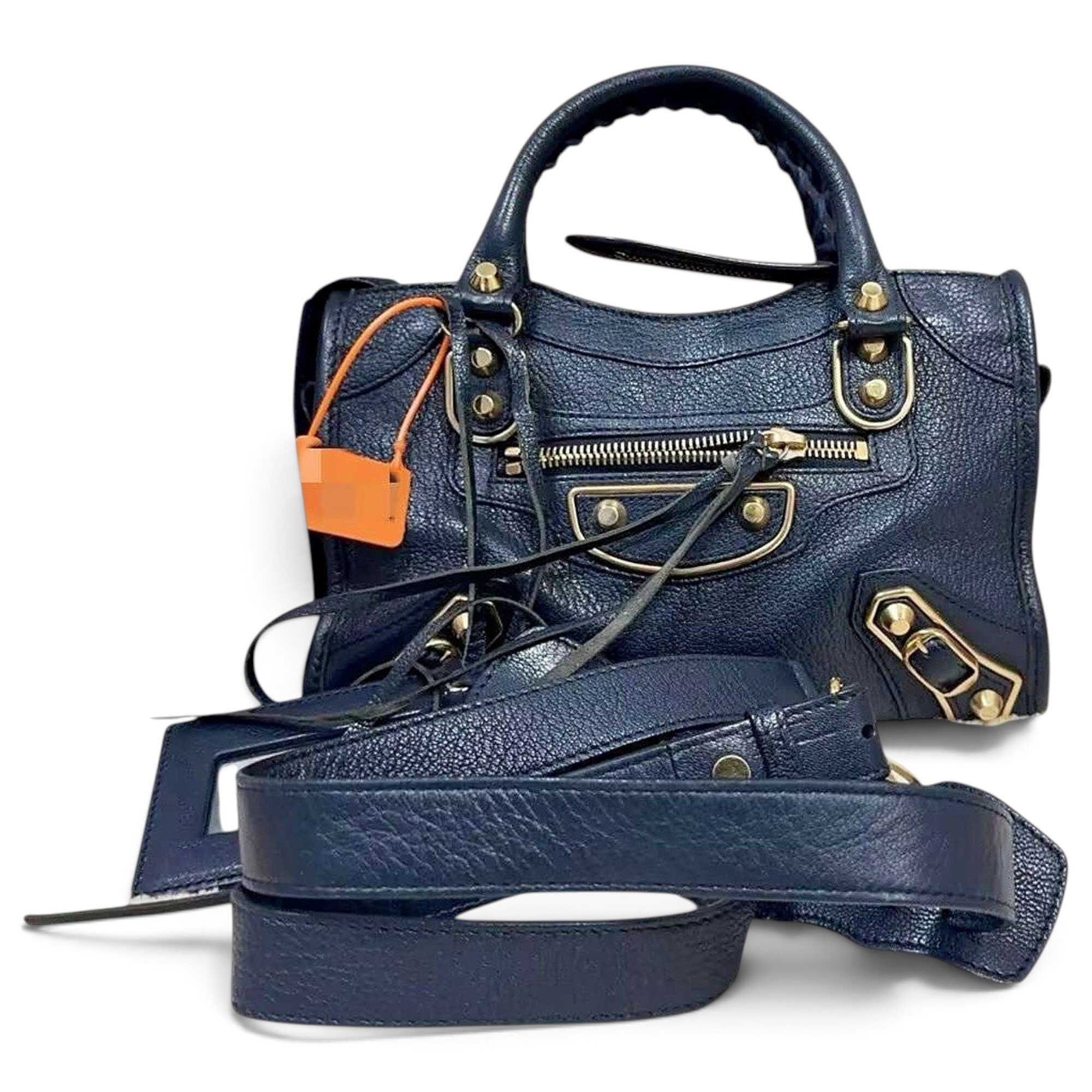 City leather handbag