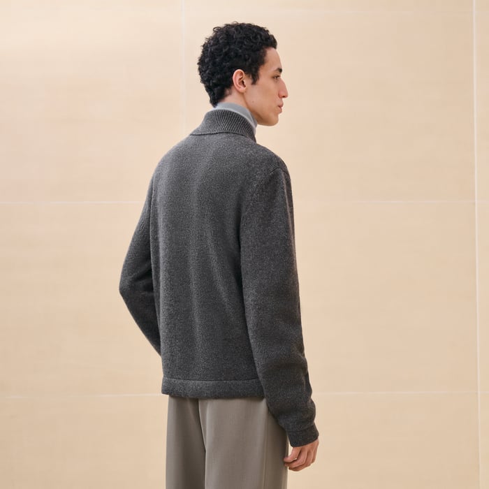Anthracite "Devant Cuir Empreinte Sellier" Overshirt