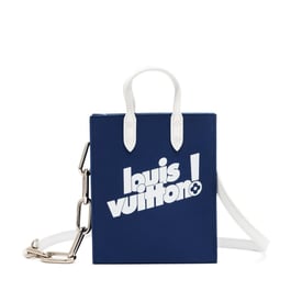 Louis Vuitton Virgil Abloh Blue Cowhide Everyday LV Sac Plat XS Silver Hardware, 2021