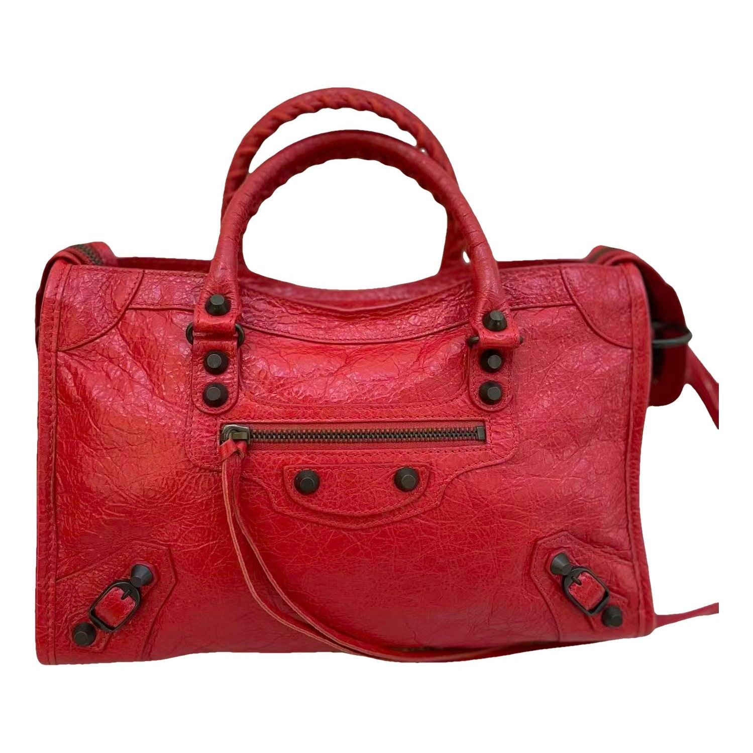 City leather handbag