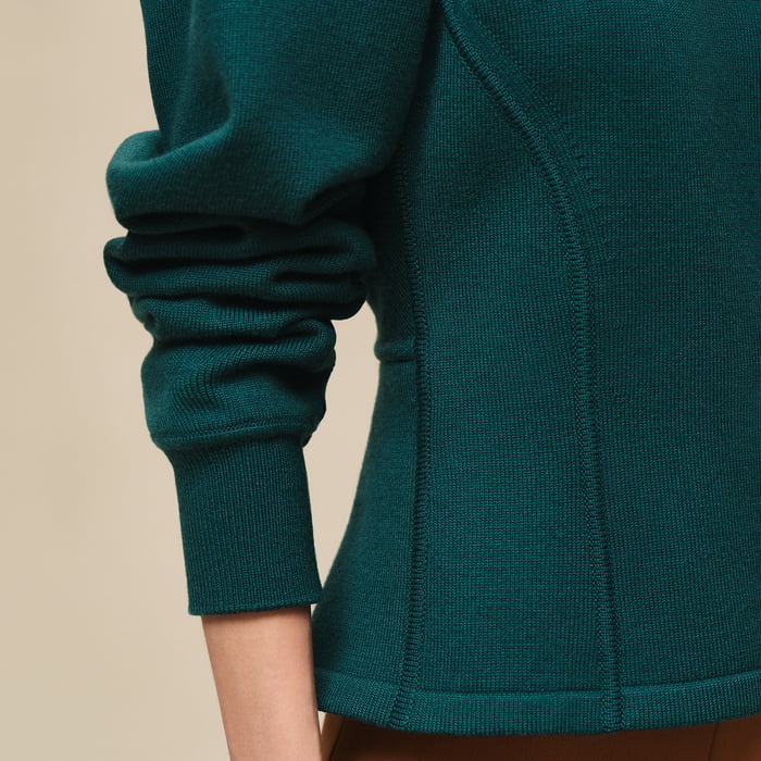 Vert Pin Buttoned Sweater With "Ferronnerie" Details