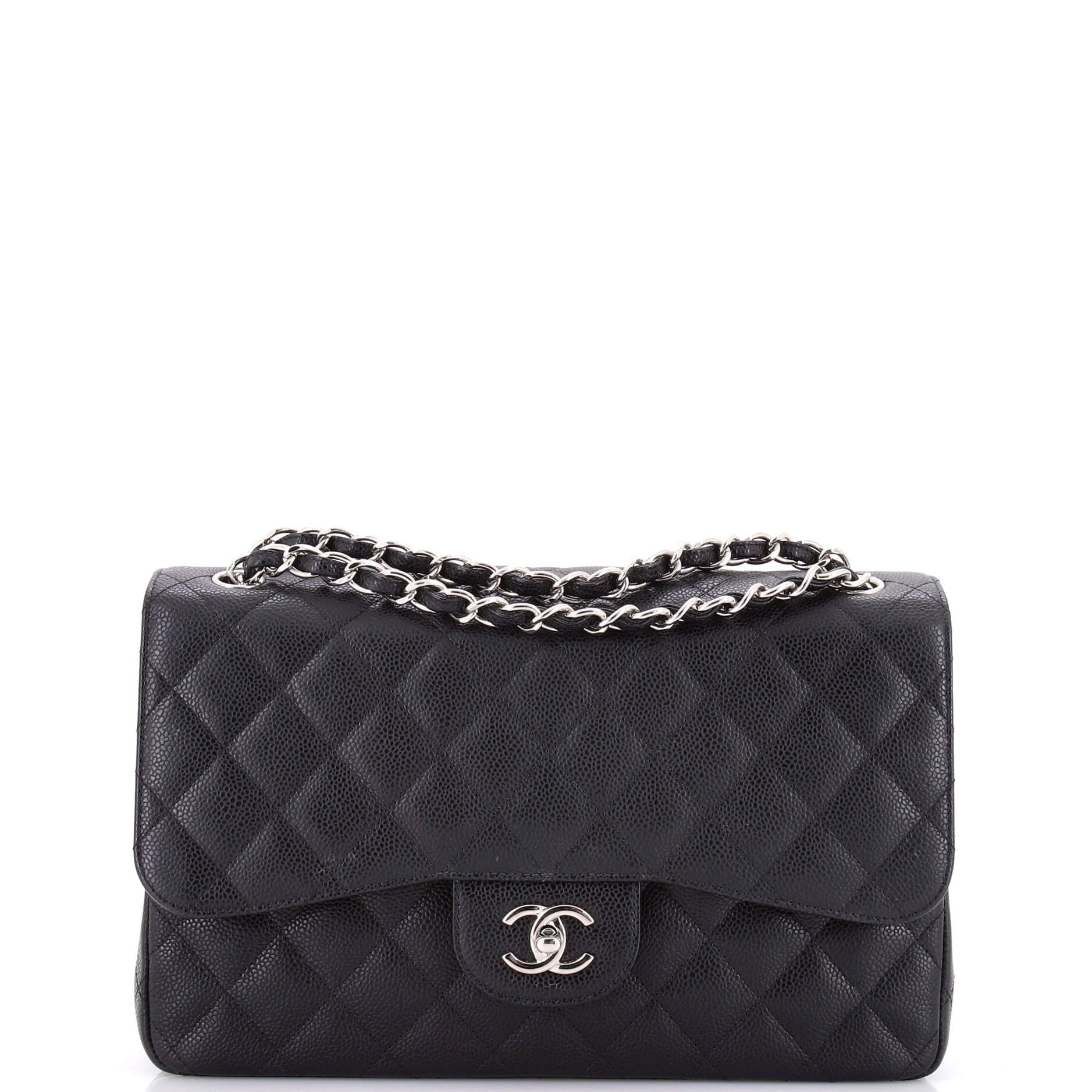 Classic Double Flap Bag Quilted Caviar Jumbo