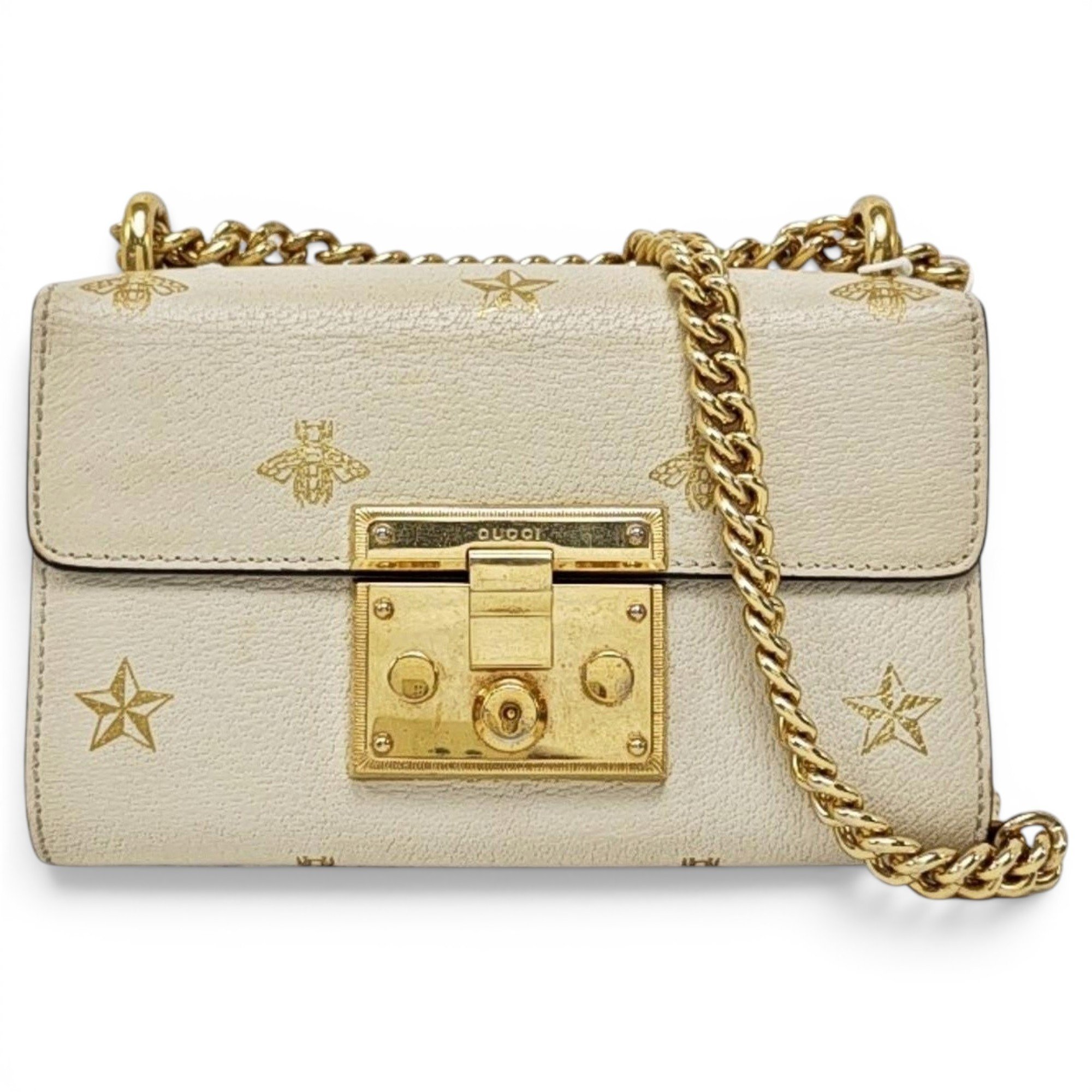 Padlock leather handbag