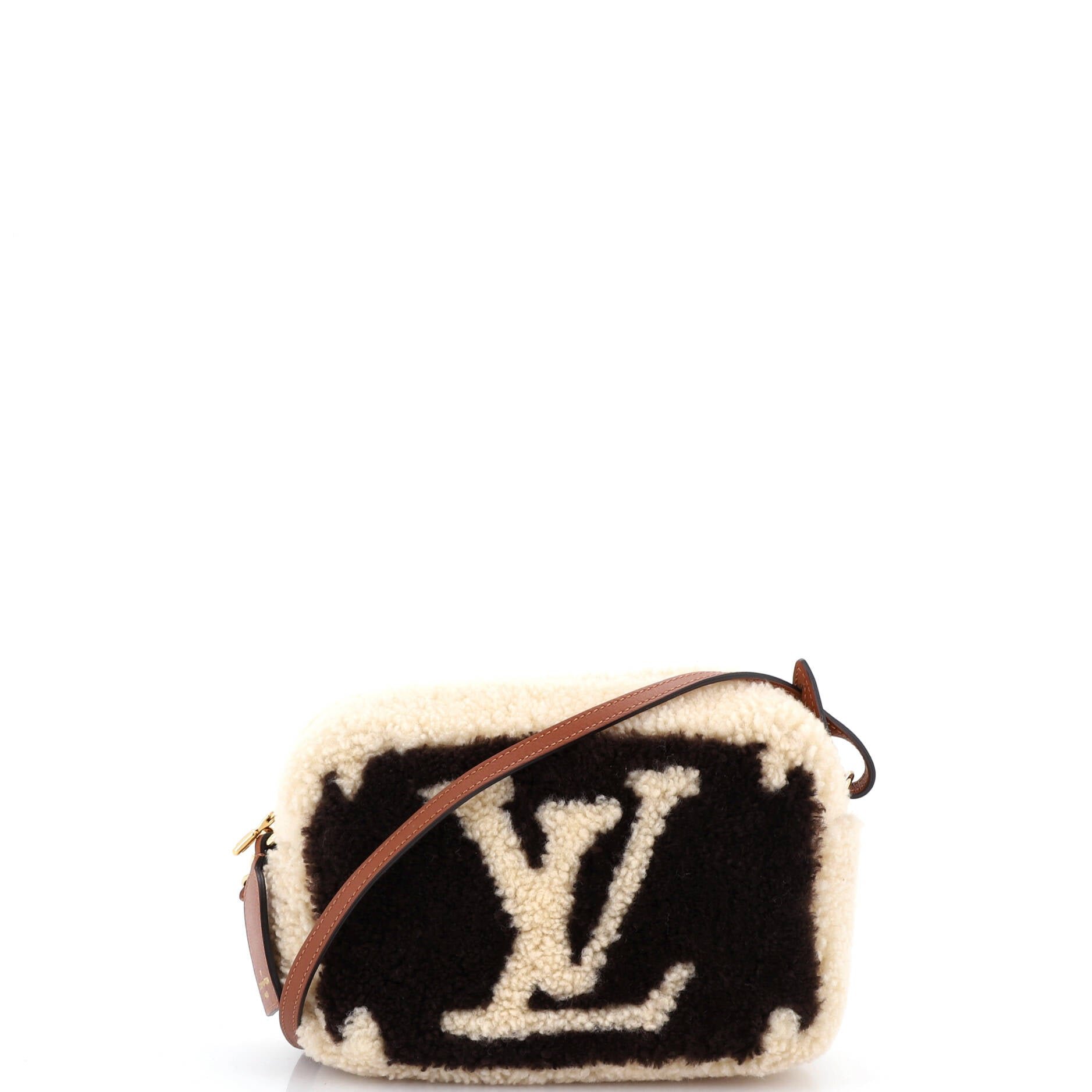 Beach Pouch Monogram Giant Teddy Fleece