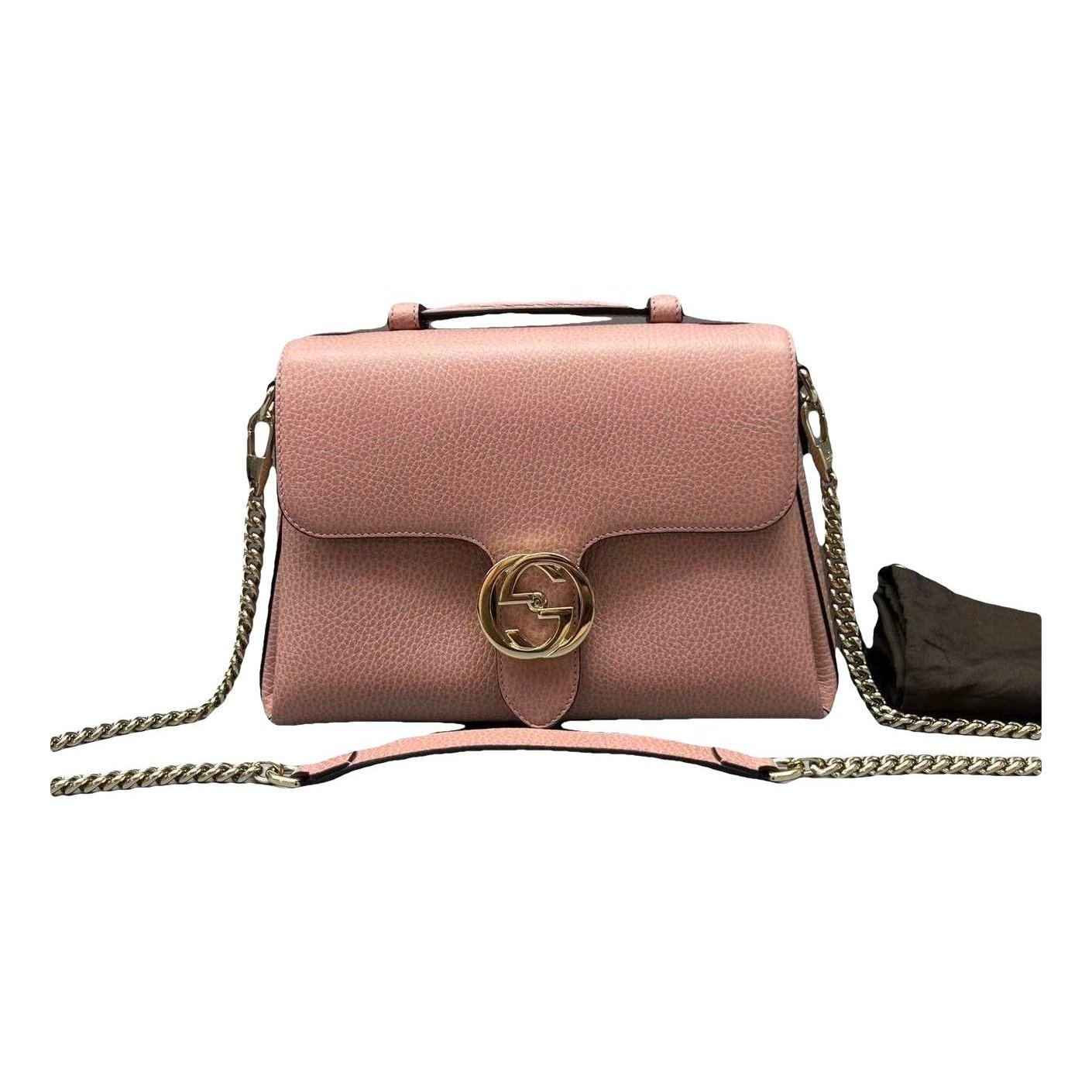 Interlocking leather handbag