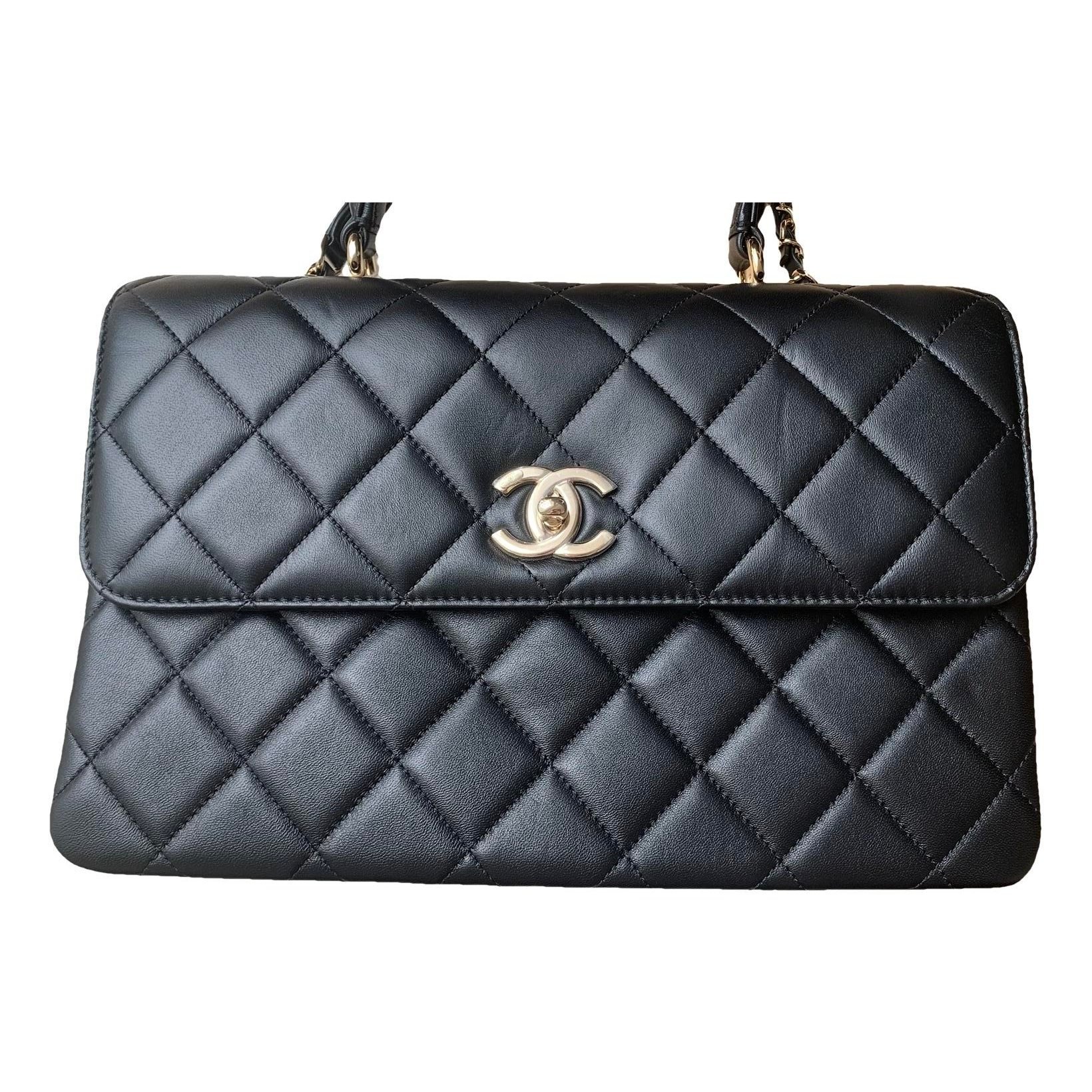 Trendy CC Top Handle leather handbag