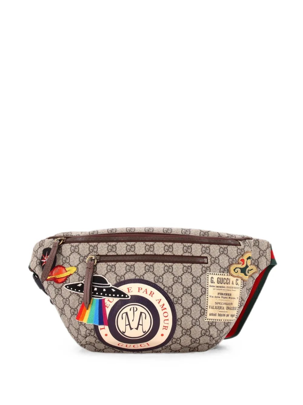 Courrier Zip GG Coated Canvas with Applique belt bag