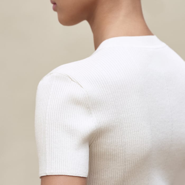 Blanc Naturel Short-sleeve Sweater