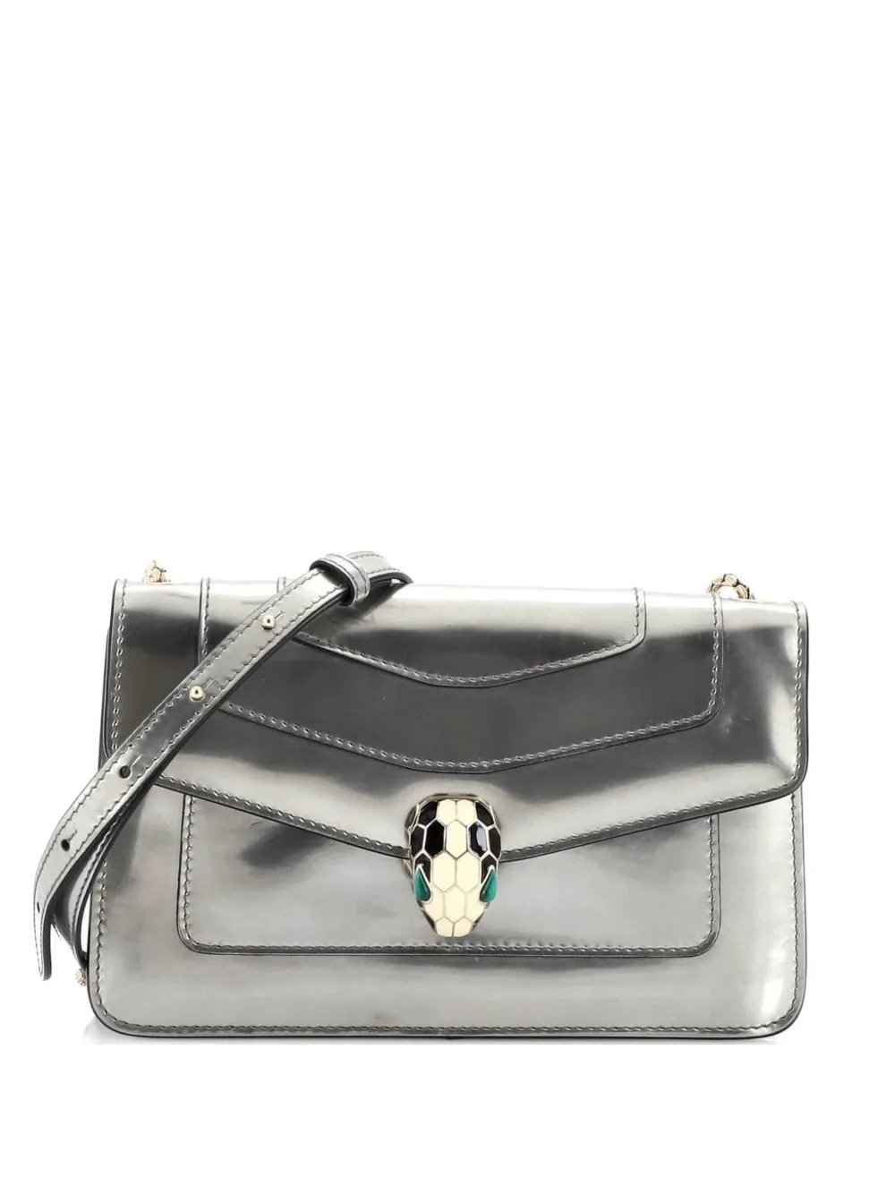 Serpenti Forever Metallic Leather Small shoulder bag