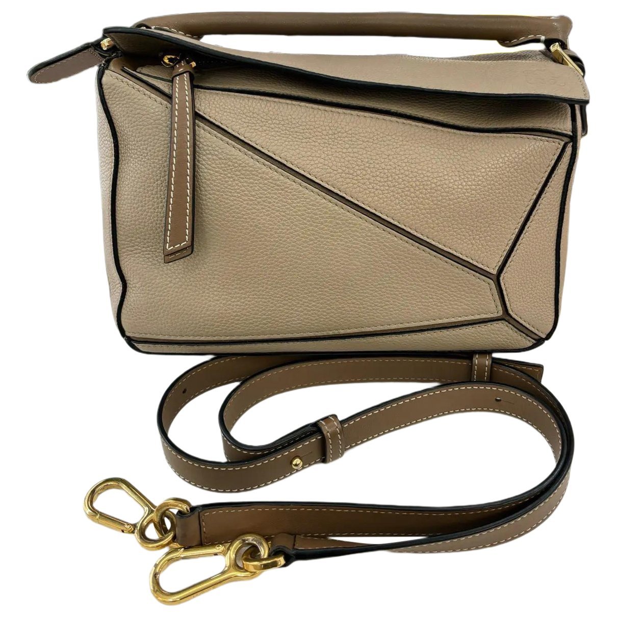 Puzzle leather handbag