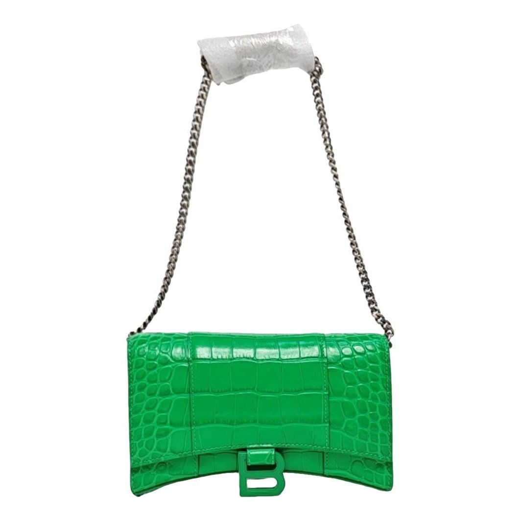 Hourglass leather handbag