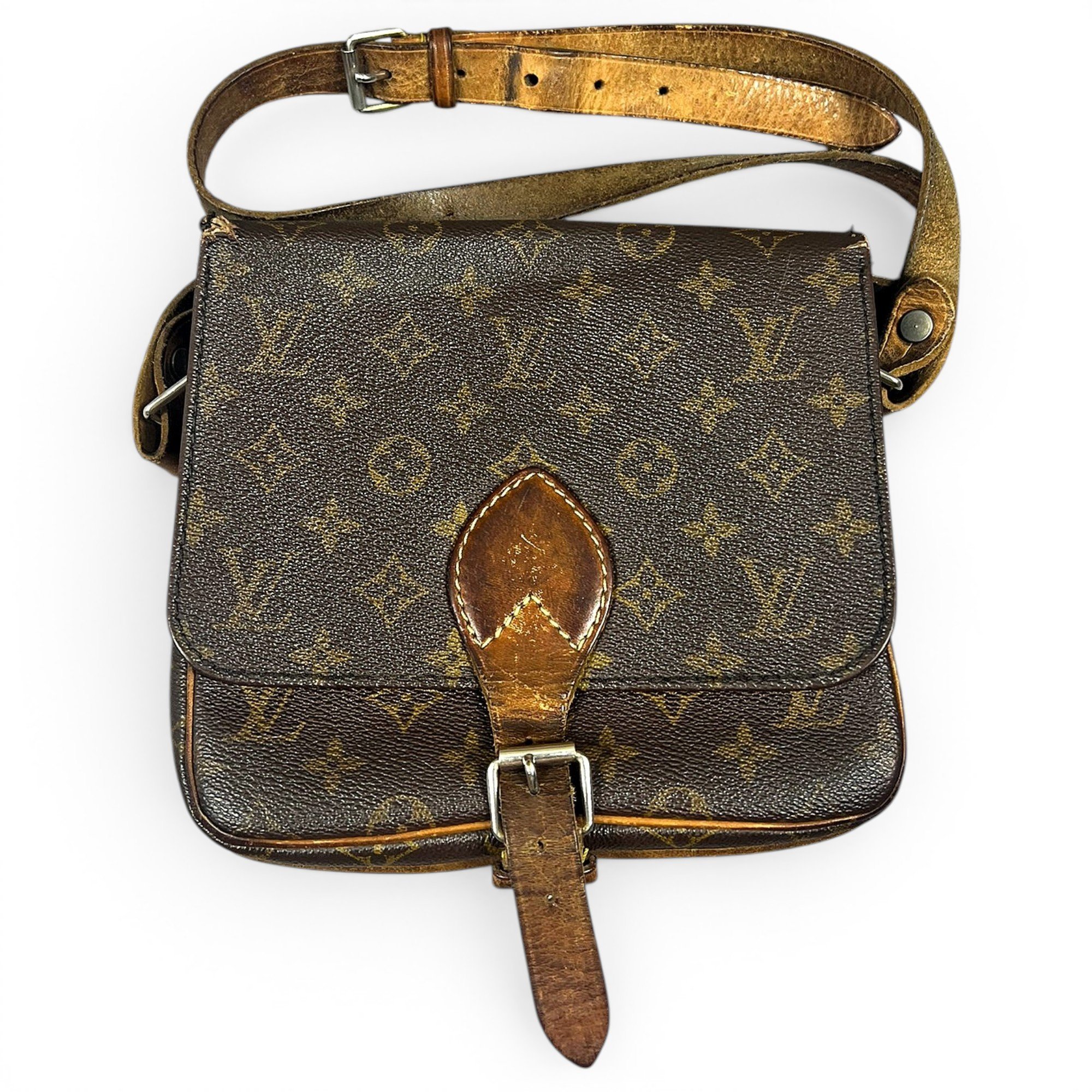 Cartouchière leather crossbody bag