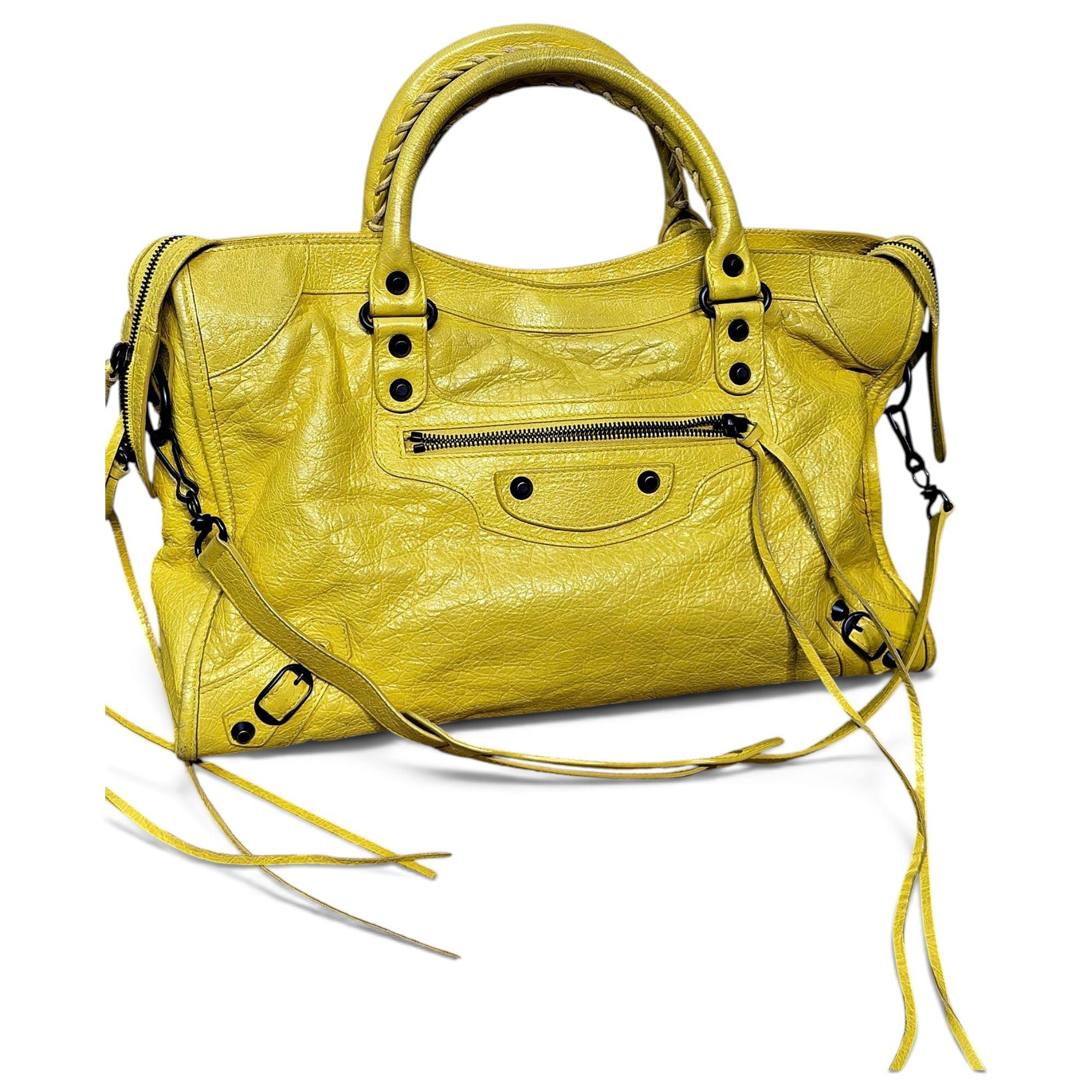 City leather handbag