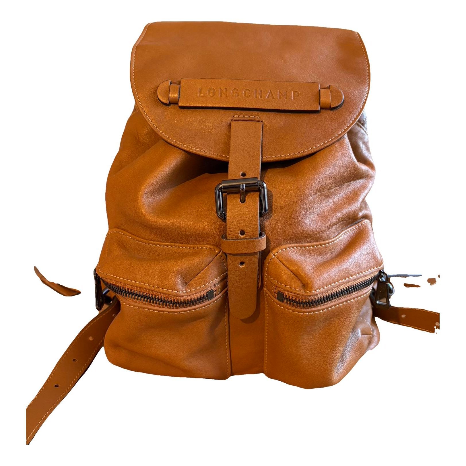 3D leather backpack